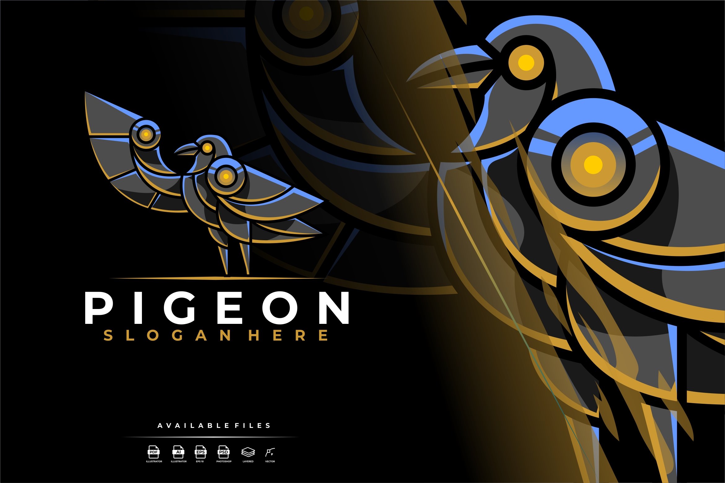 Modern Mecha Robotic Pigeon Logo cover image.