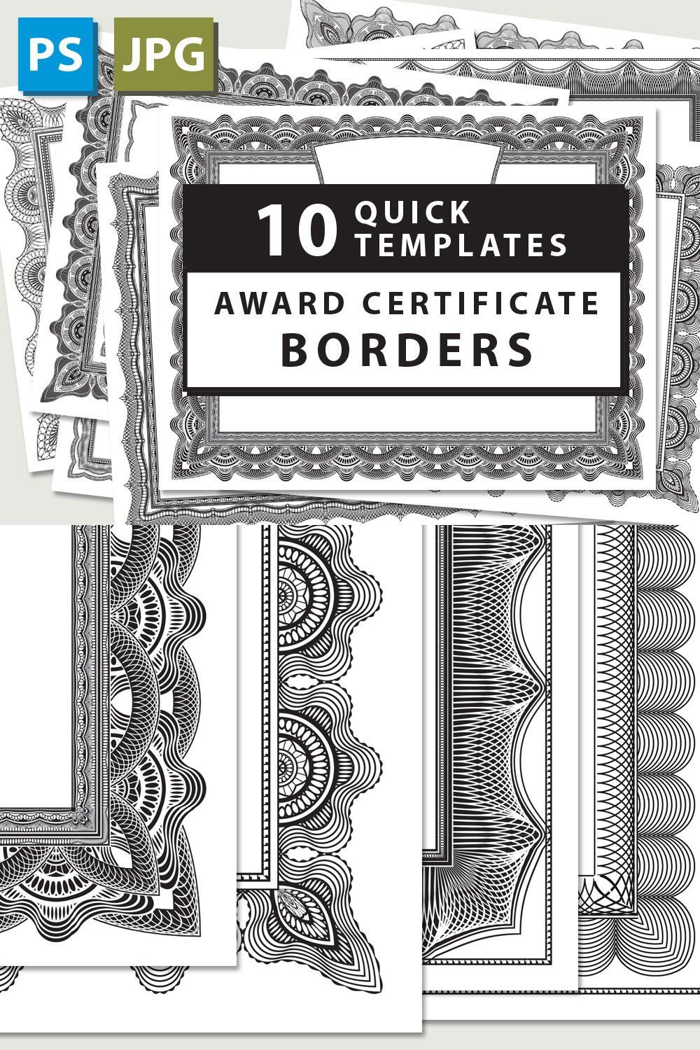 10 Award Certificate Templates pinterest preview image.