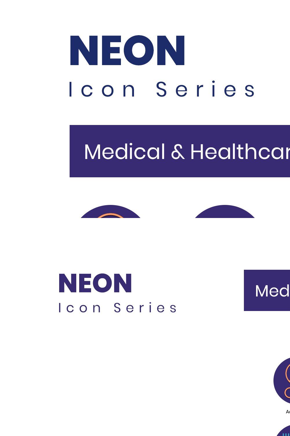 100 Medical & Healthcare Icons pinterest preview image.