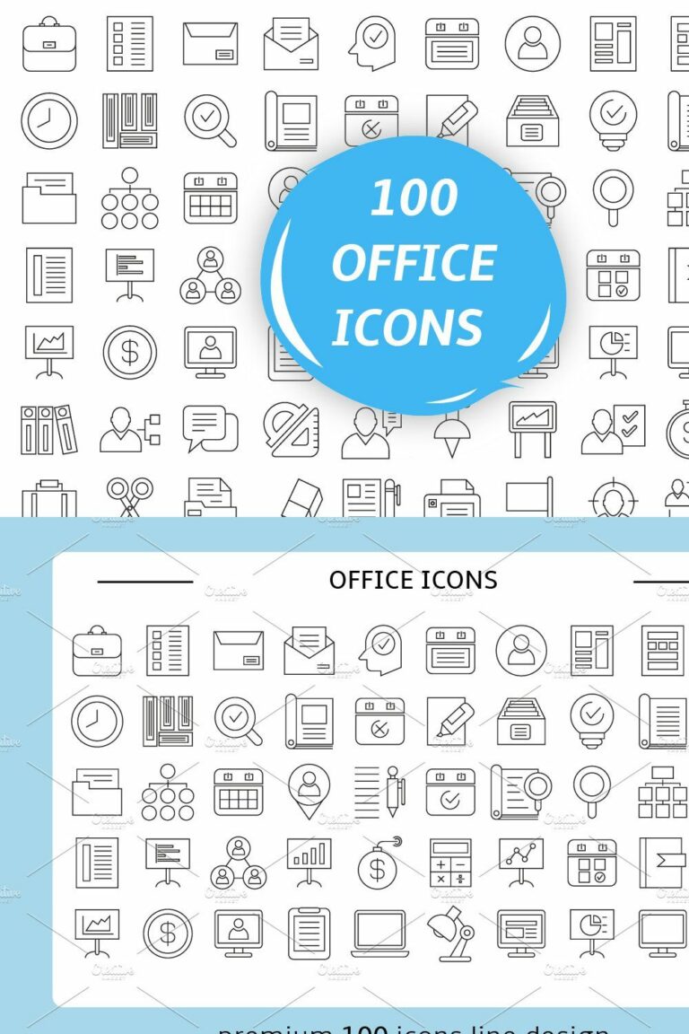100 Office Icons Set – MasterBundles
