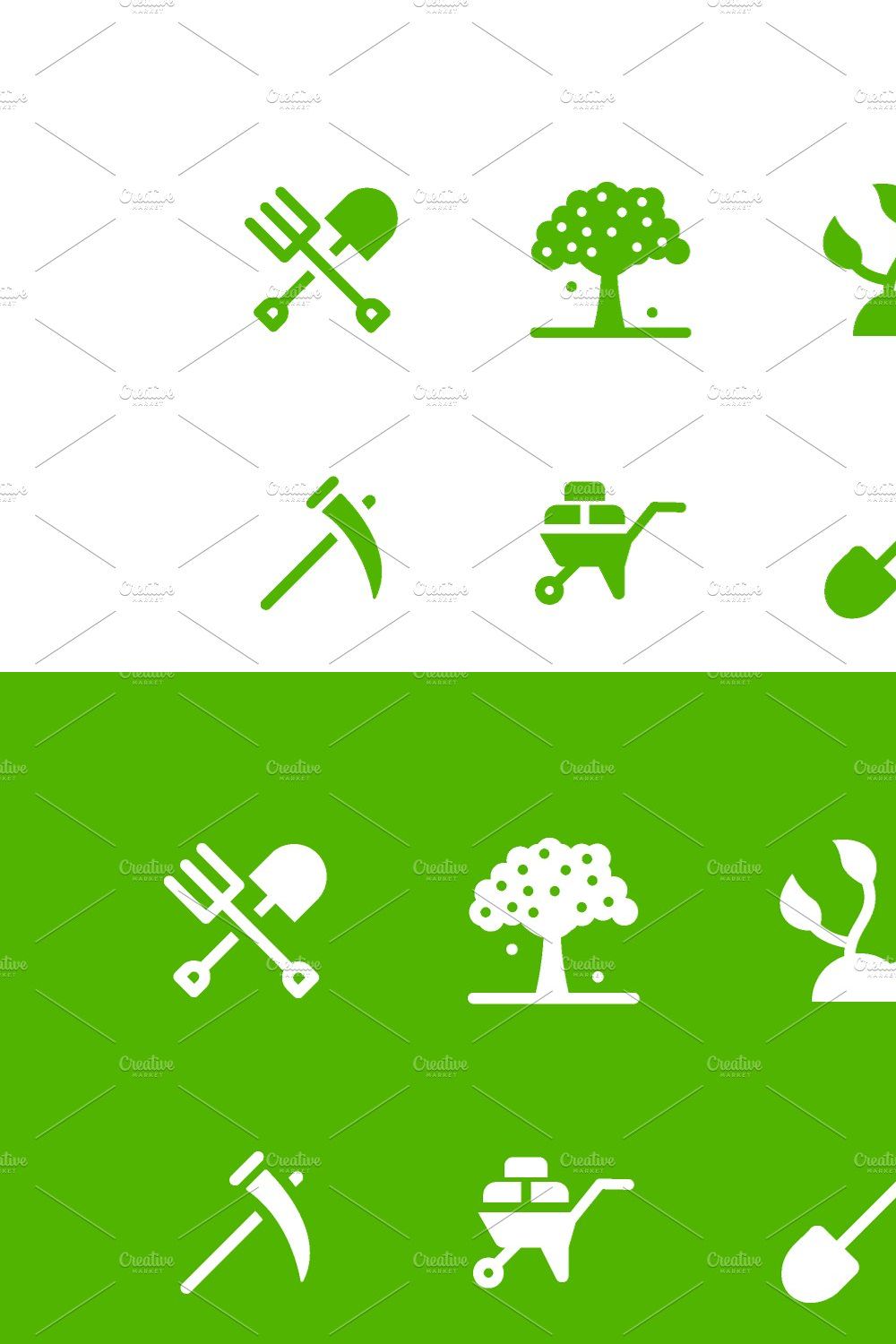 115 Farming and Agriculture Icons pinterest preview image.