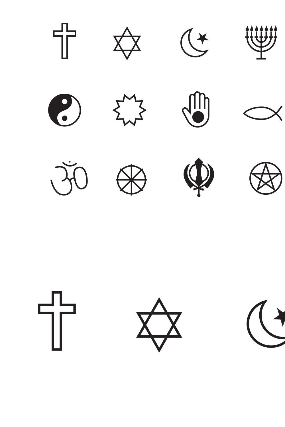 12 Popular Religion Icons pinterest preview image.