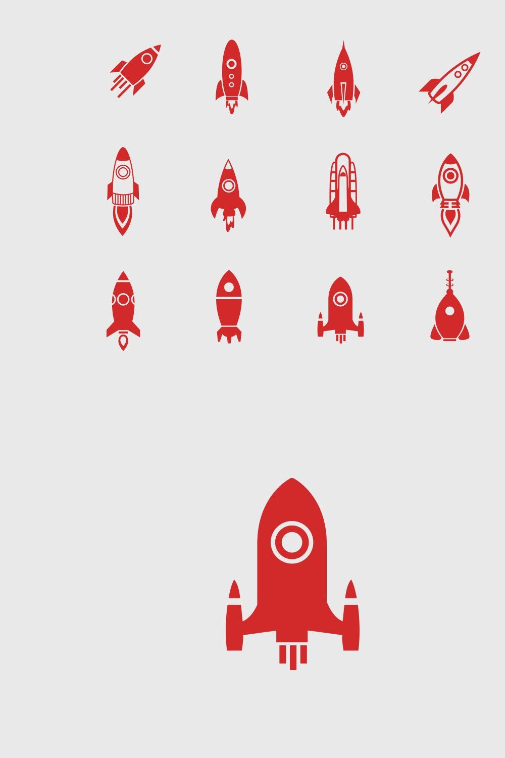 12 Rocket Icons pinterest preview image.