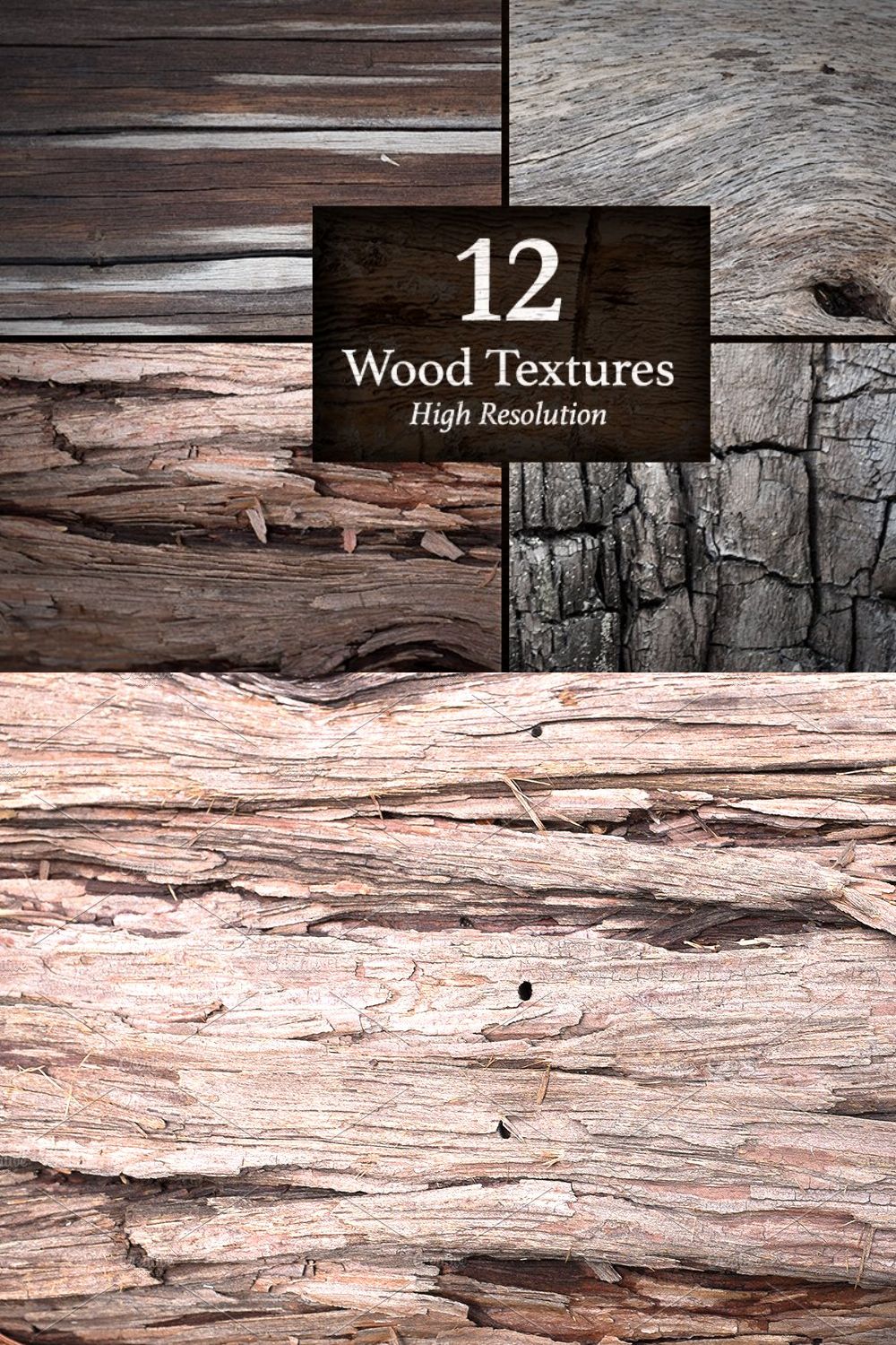 12 Wood Textures pinterest preview image.