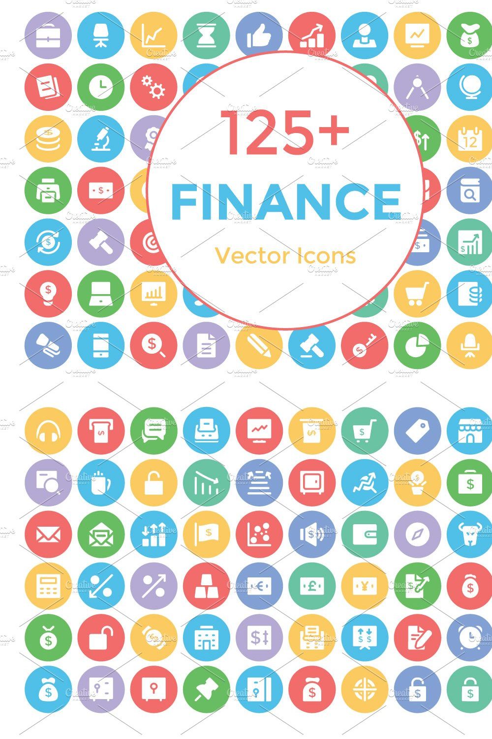 125+ Finance Vector Icons pinterest preview image.