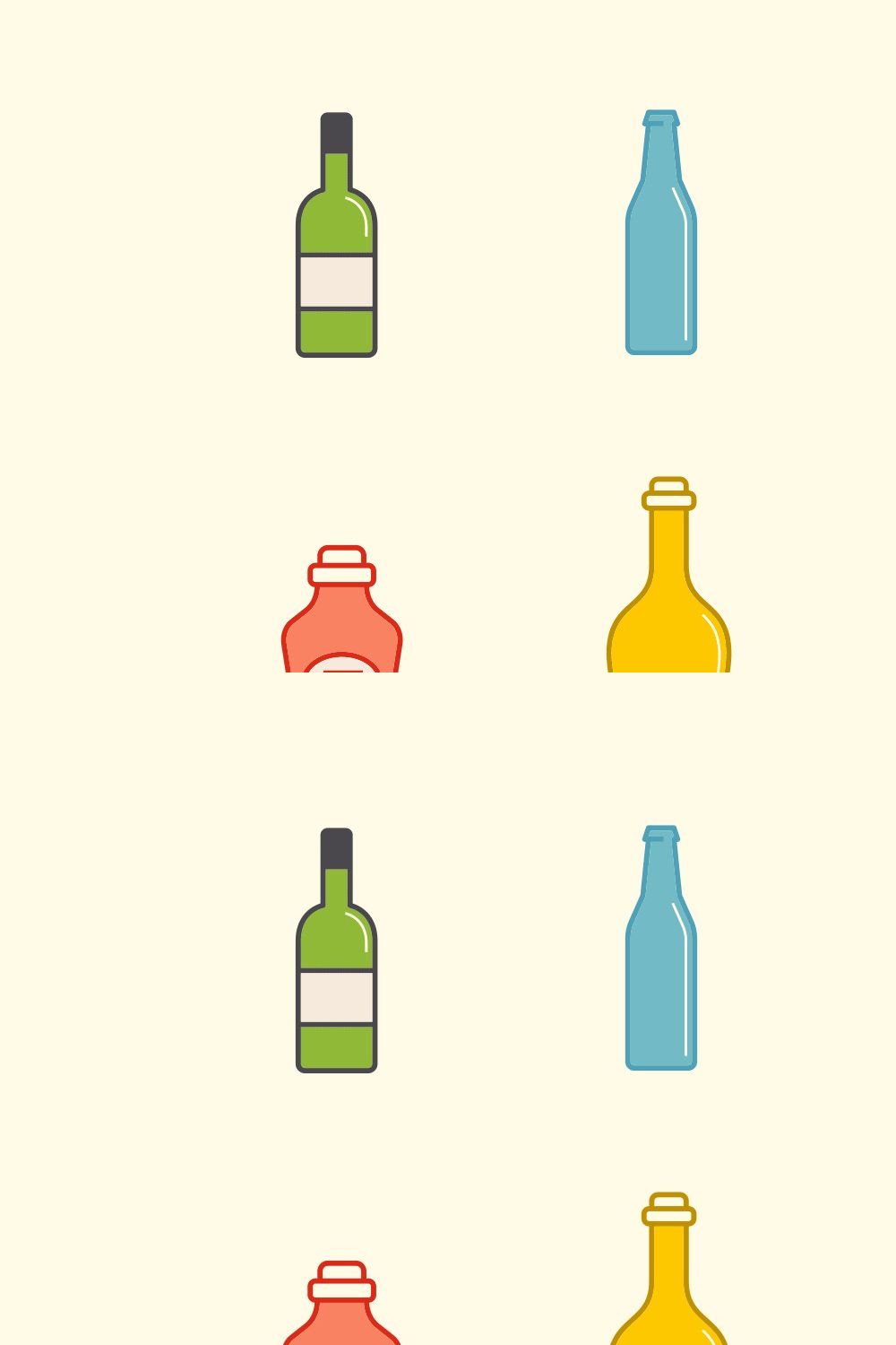 15 Bottle Icons pinterest preview image.