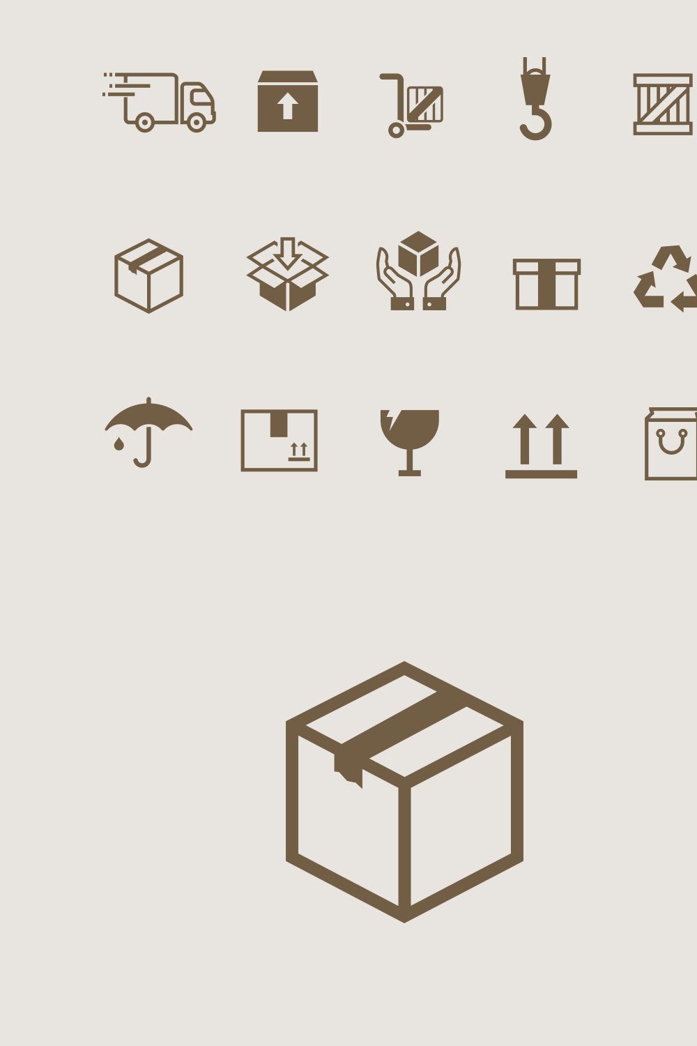 15 Box & Packaging Icons pinterest preview image.