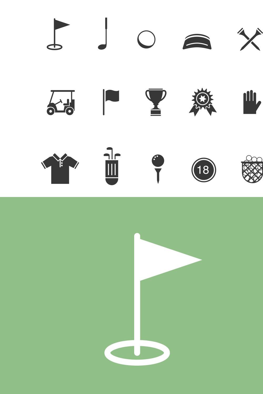 15 Golf Icons pinterest preview image.