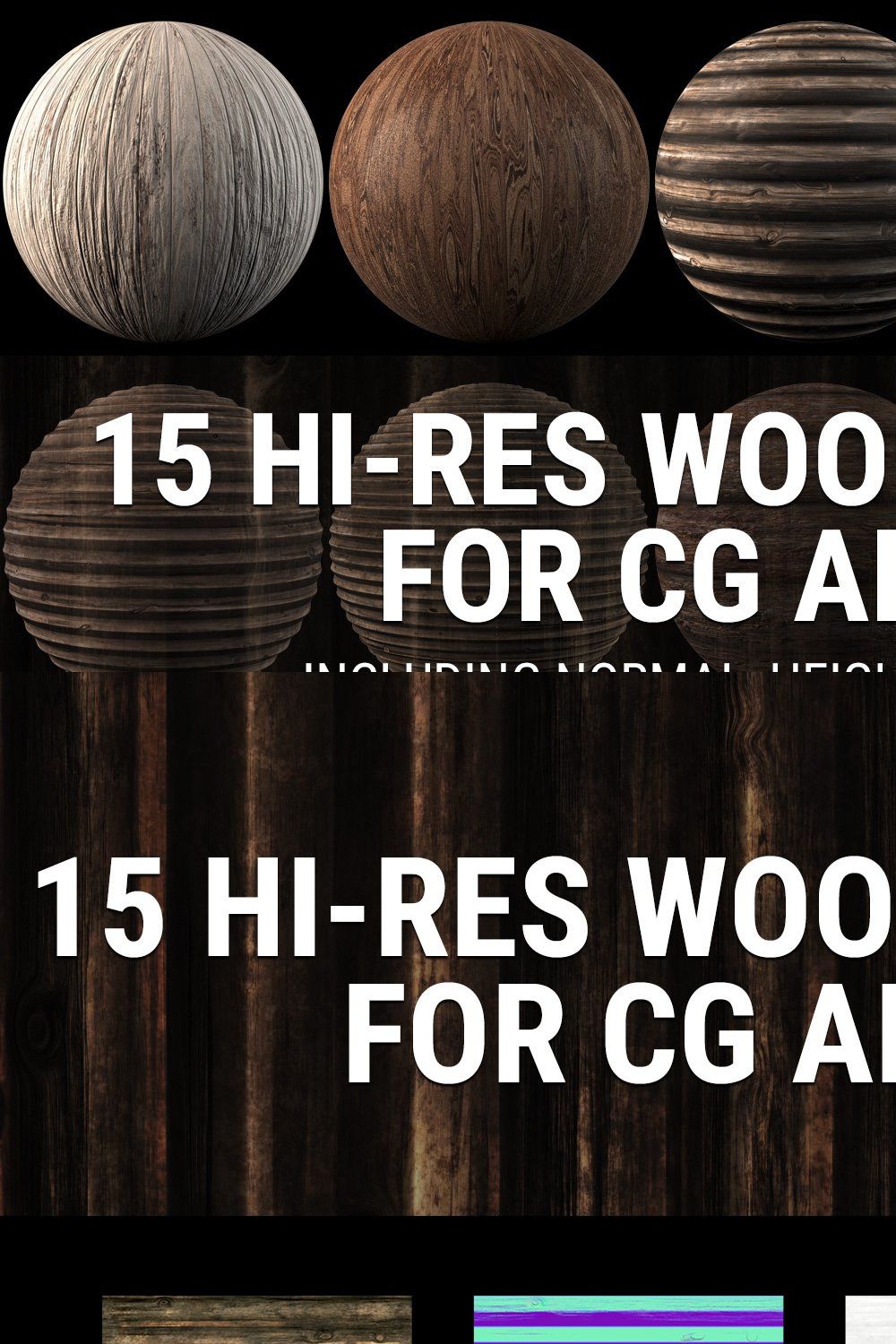 15 Seamless Wood Textures pinterest preview image.