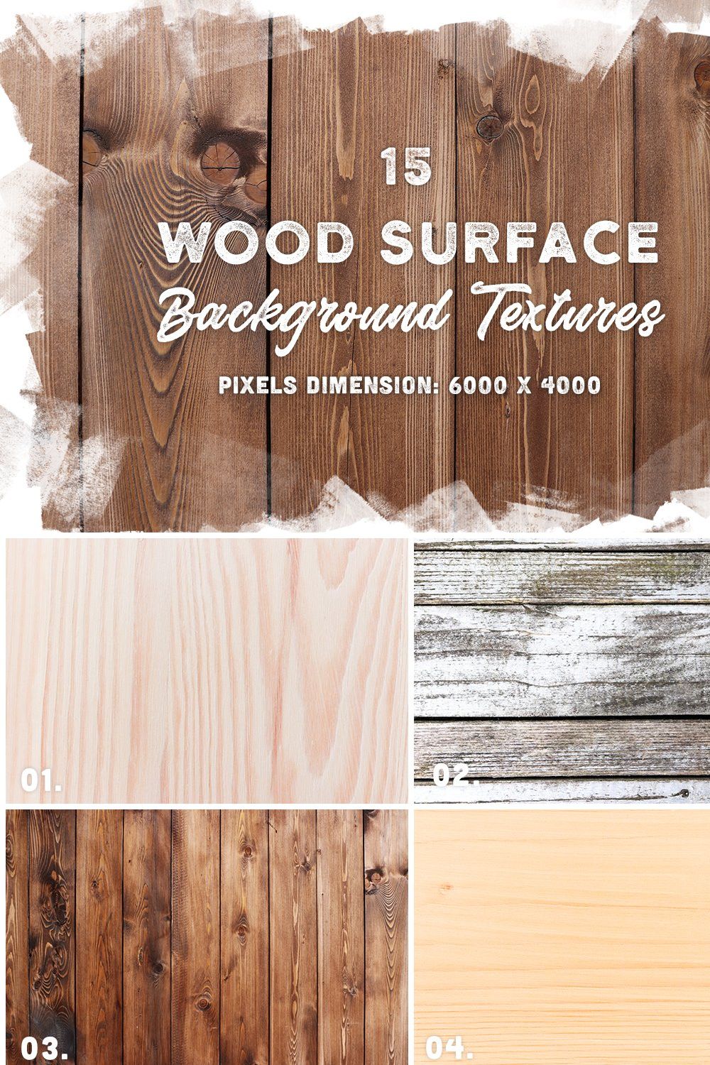 15 Wood Surface Background Textures pinterest preview image.