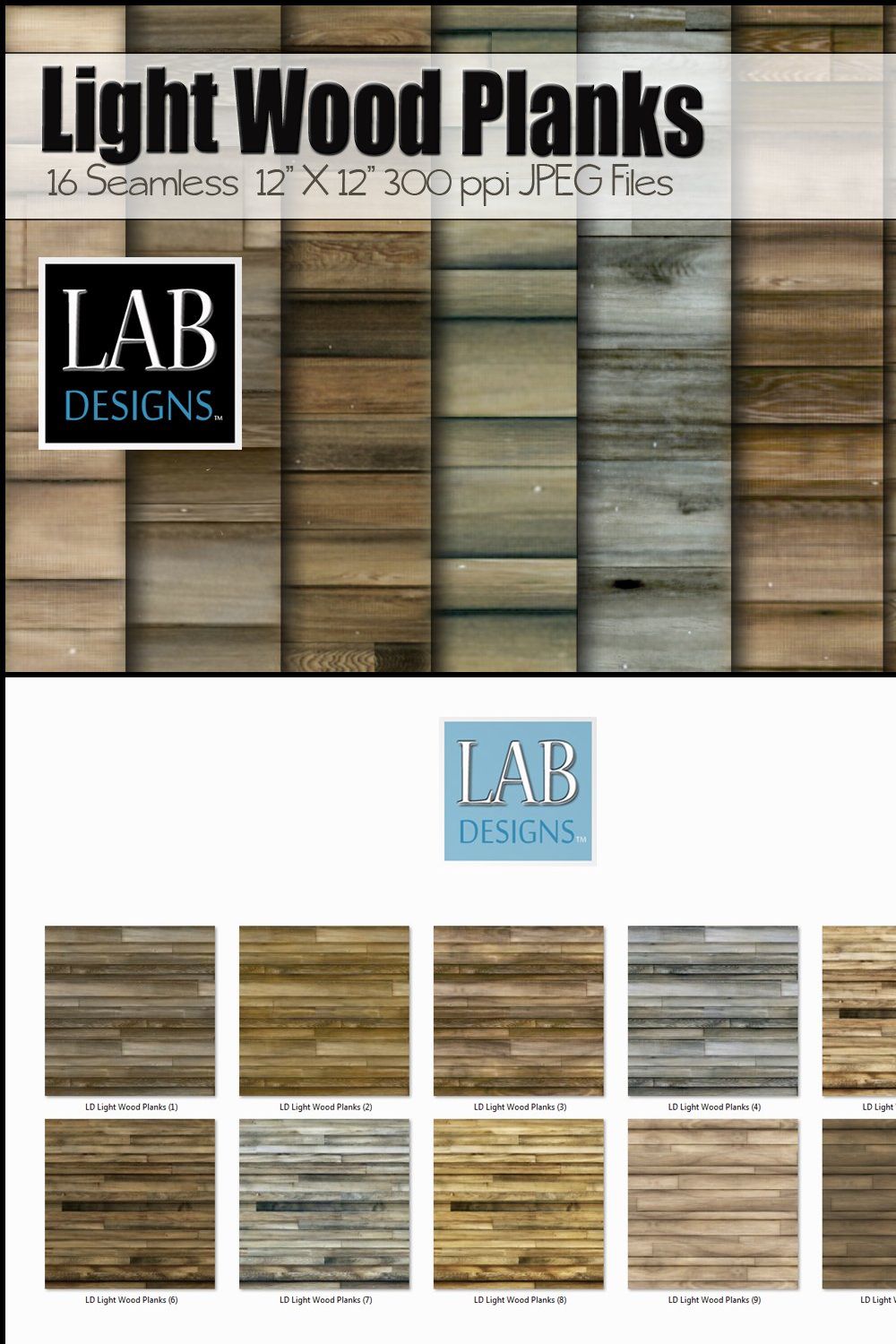16 Light Wood Plank Textures pinterest preview image.