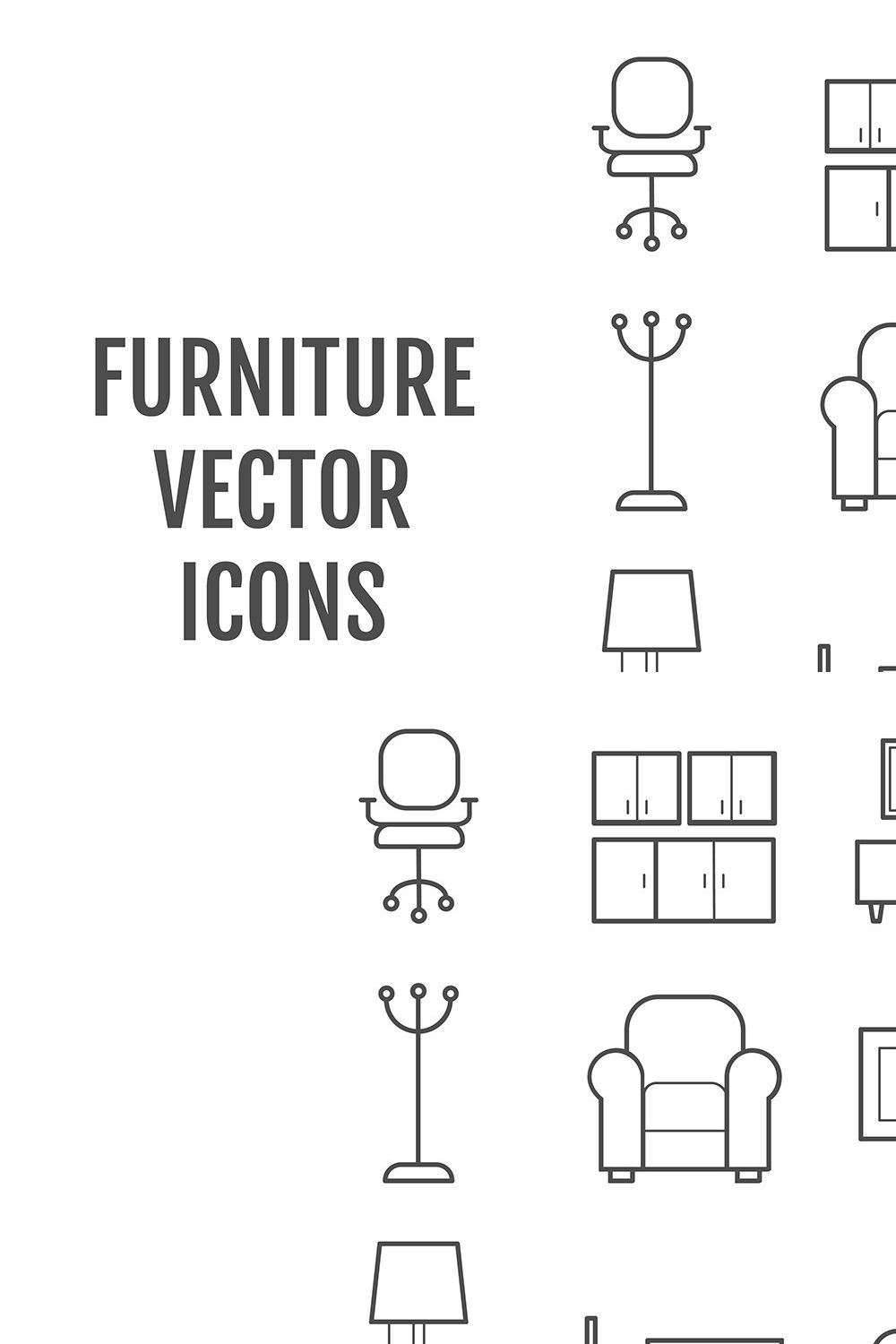 16 vector line furniture icons pinterest preview image.