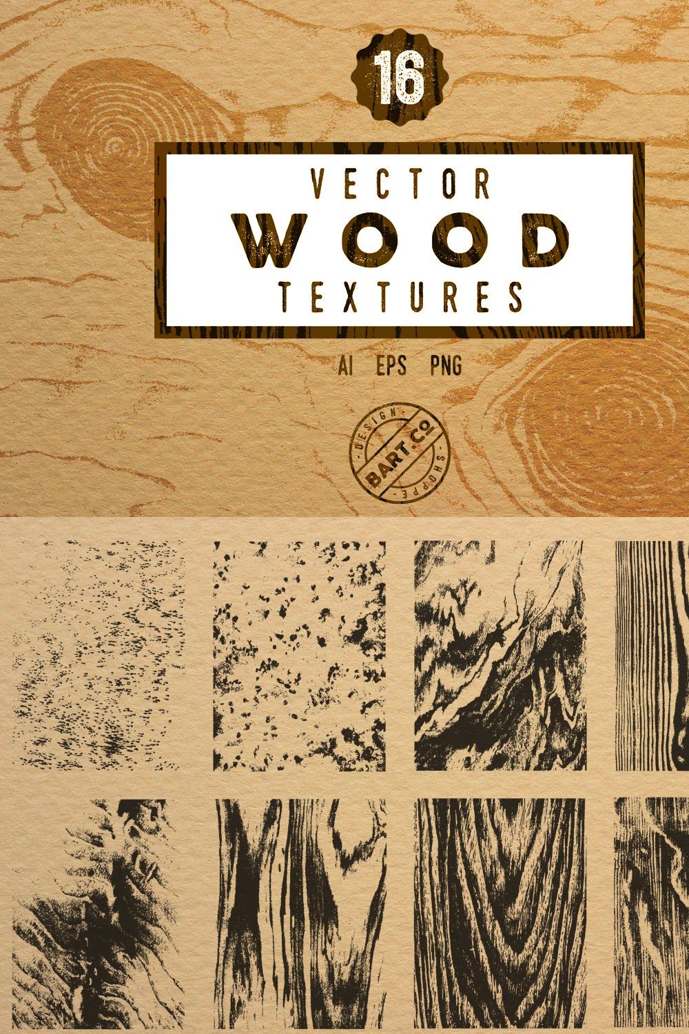 16 Vintage Wood Textures pinterest preview image.