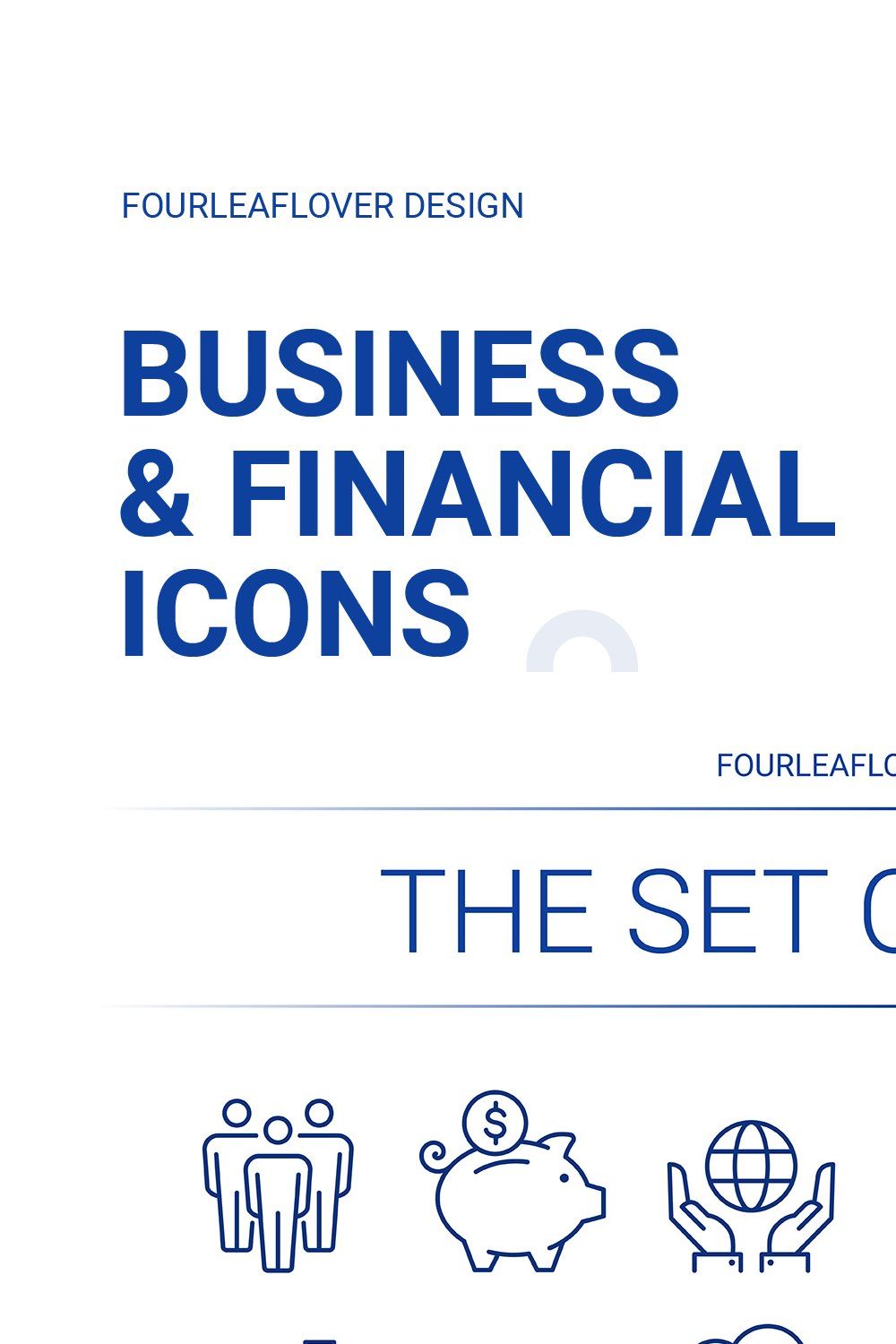 160 Business and Financial Icons Set pinterest preview image.