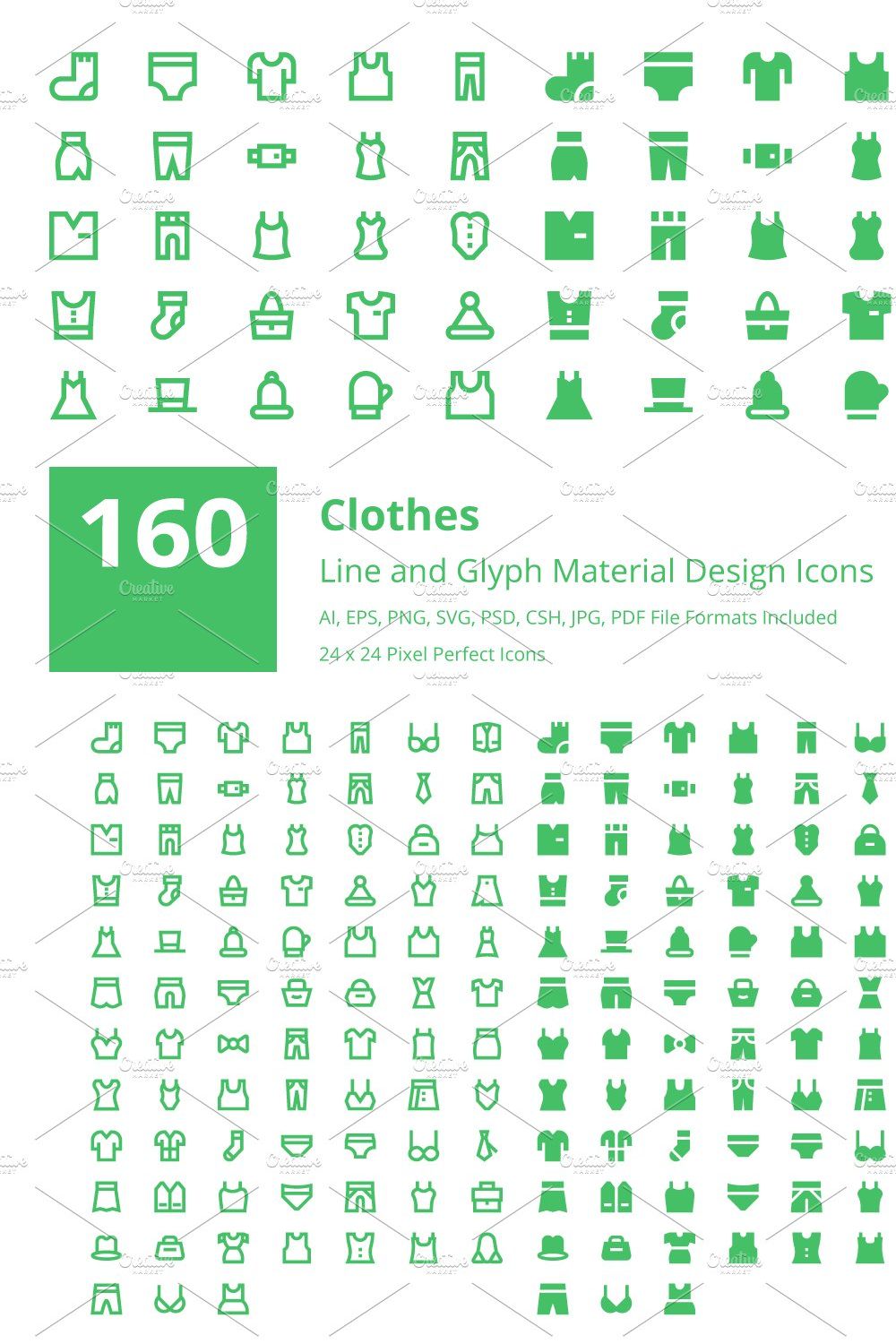 160 Clothes Material Design Icons pinterest preview image.
