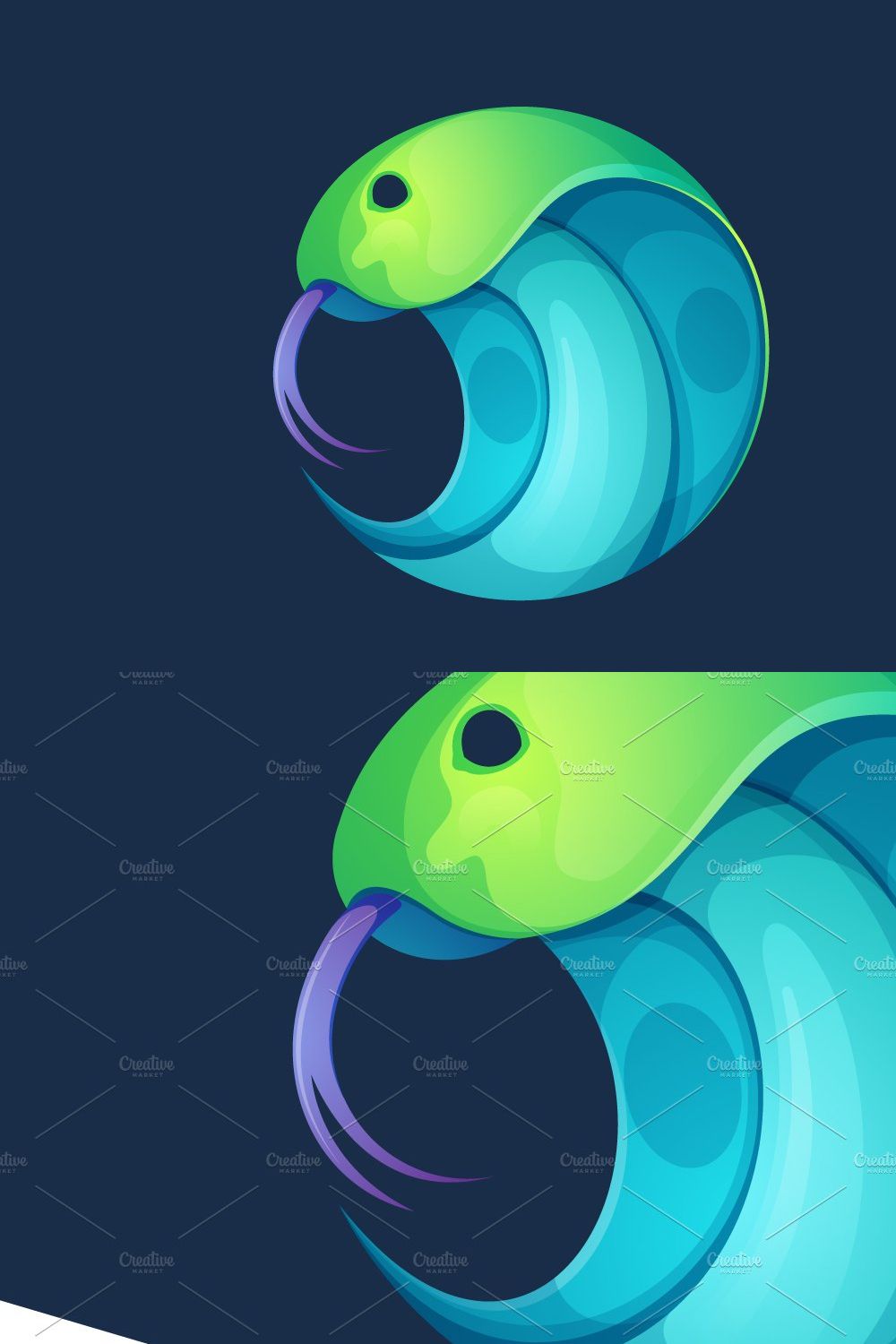 2 colorful snake icons pinterest preview image.
