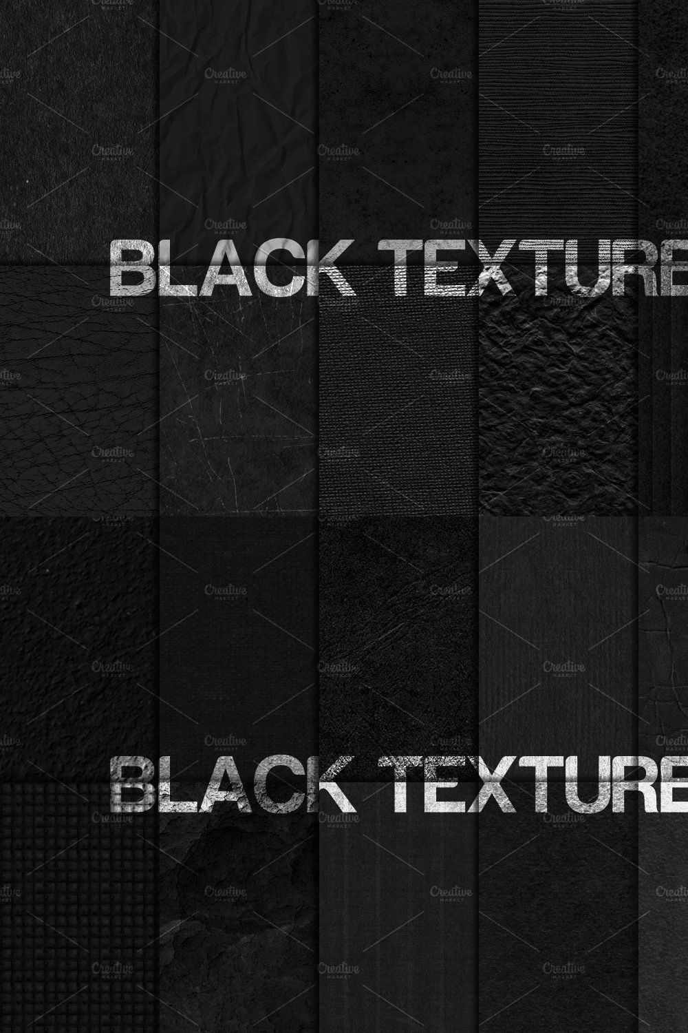 20 Black Textures pinterest preview image.