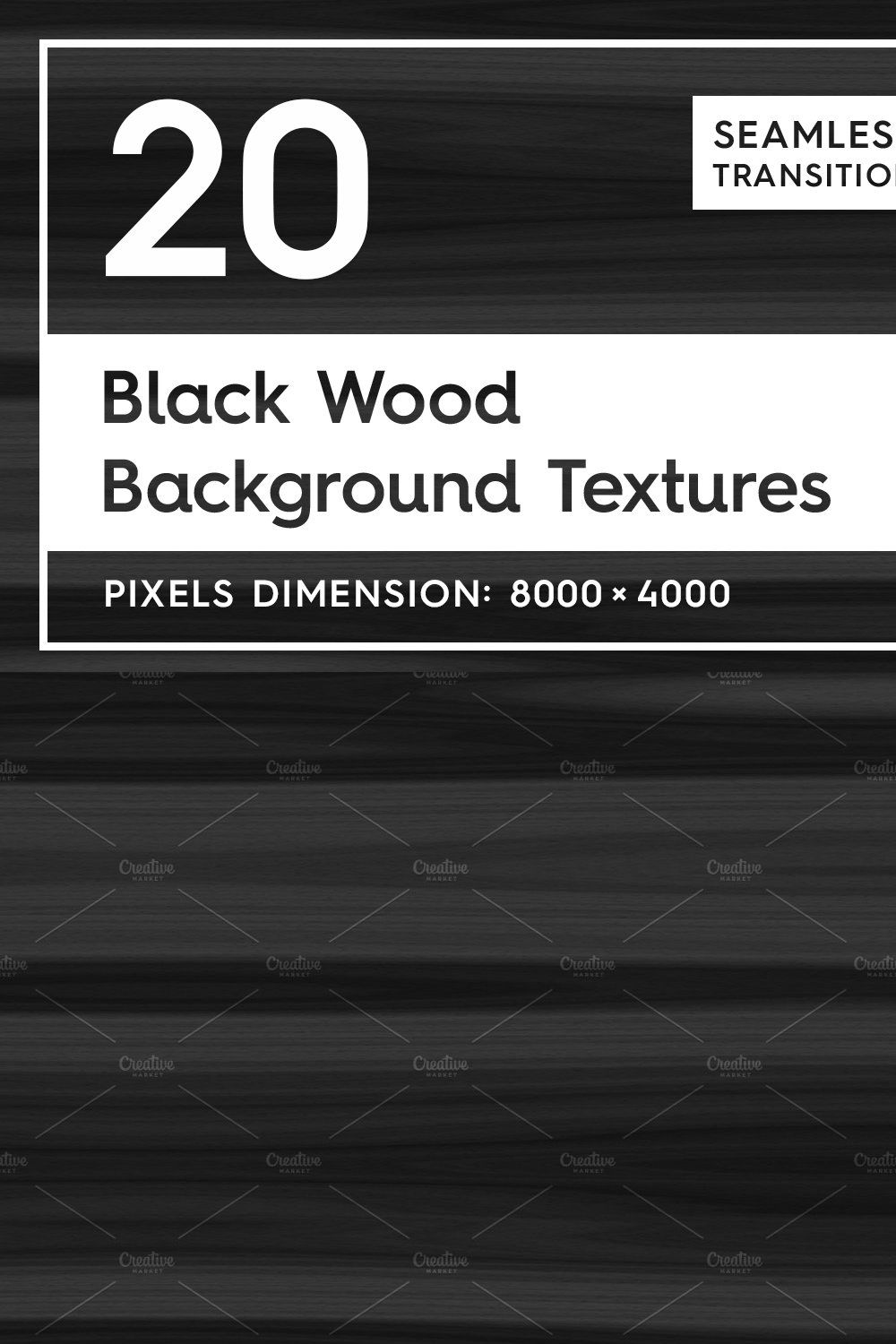 20 Black Wood Background Textures pinterest preview image.