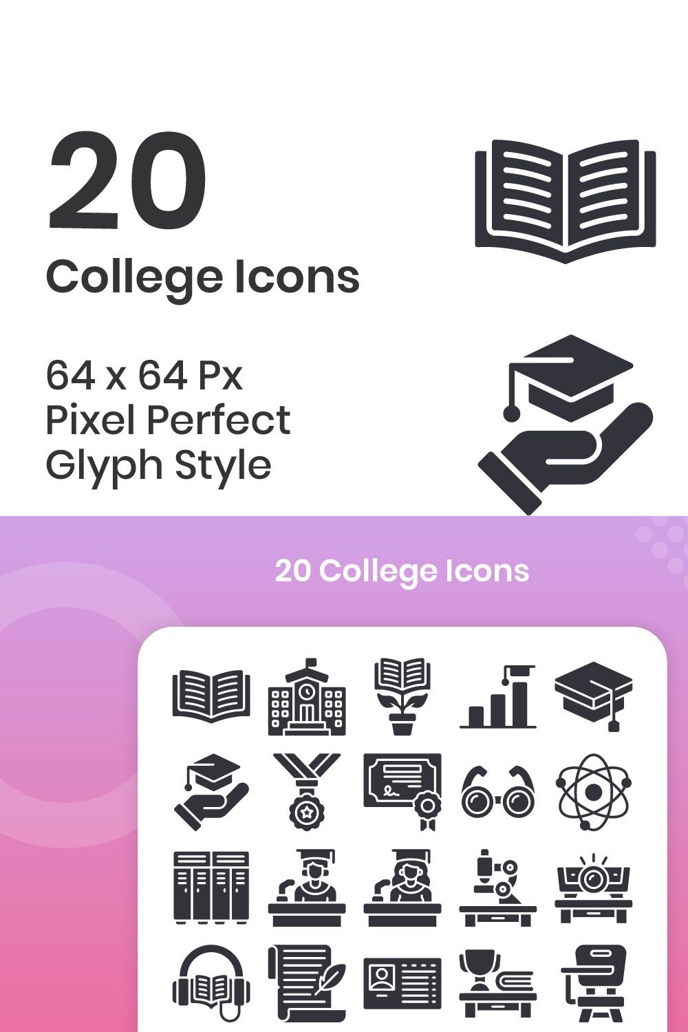 20 College - Glyph pinterest preview image.