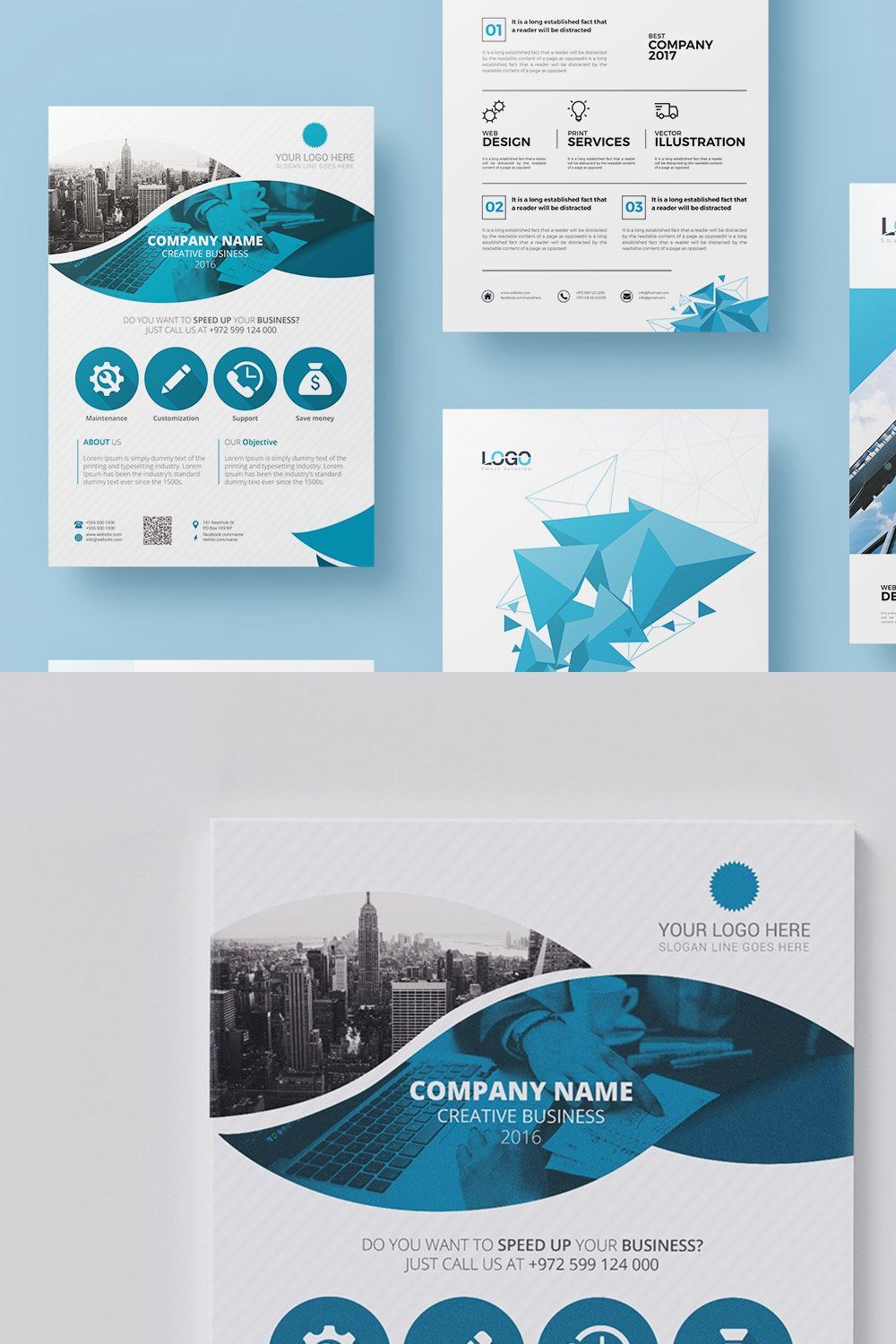 20 Corporate Flyer-Double Sided pinterest preview image.
