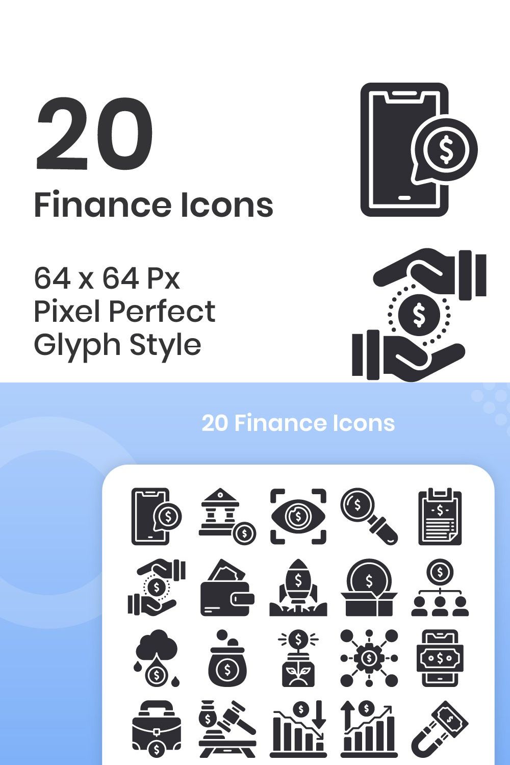 20 Finance - Glyph pinterest preview image.
