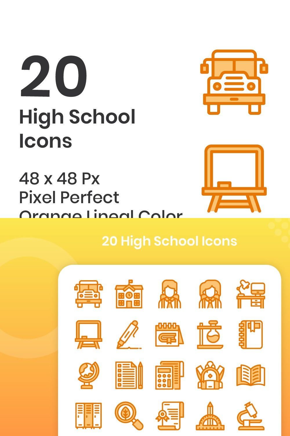 20 High School - Lineal Color pinterest preview image.