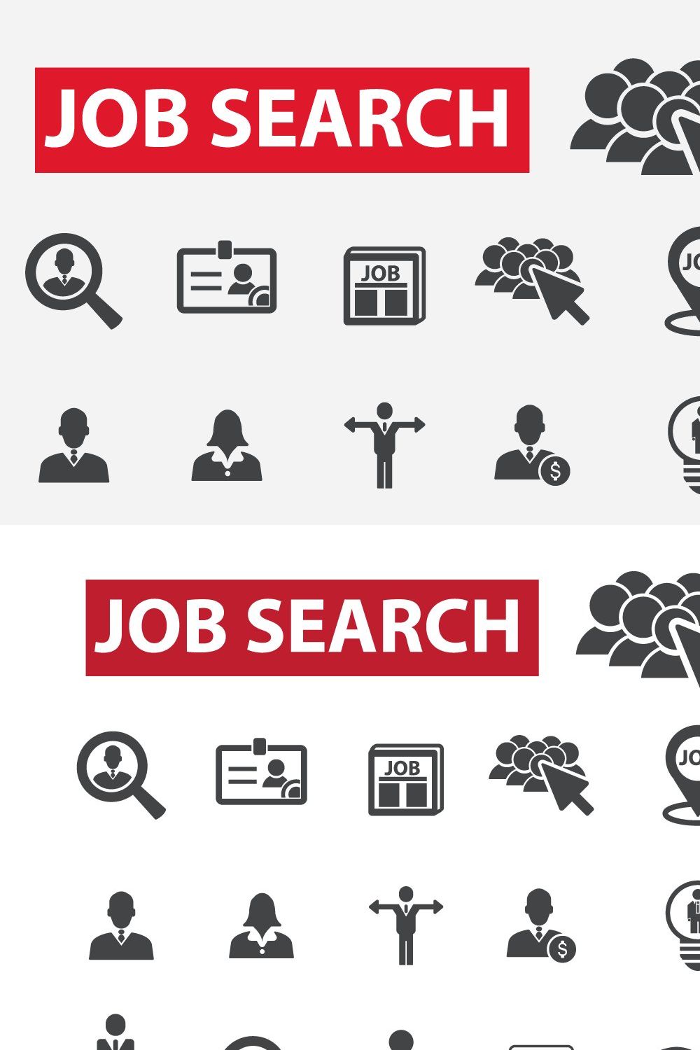 20 job search icons pinterest preview image.