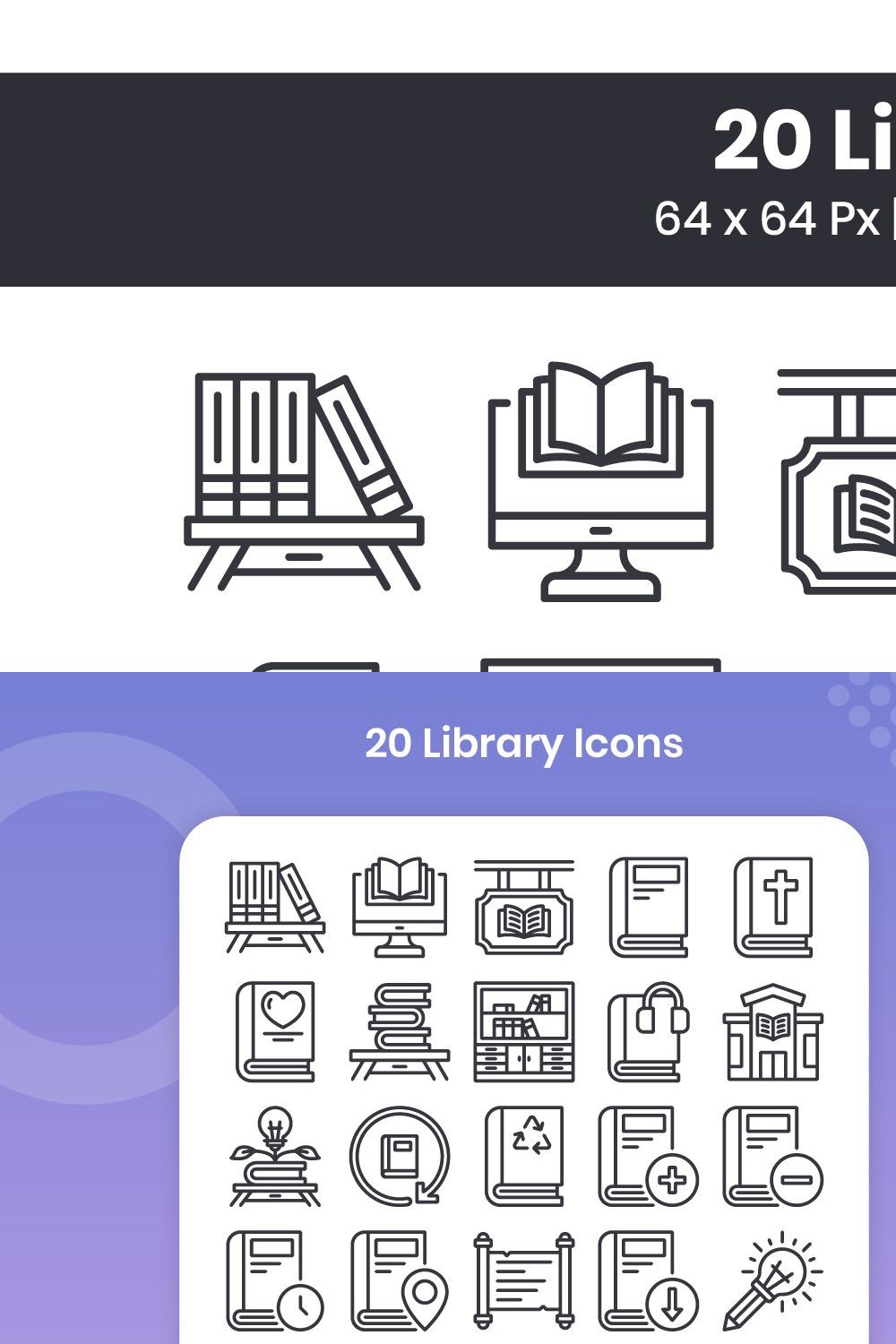 20 Library - Line pinterest preview image.