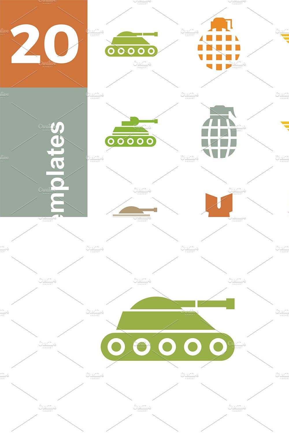 20 Logo Military Templates Bundle pinterest preview image.