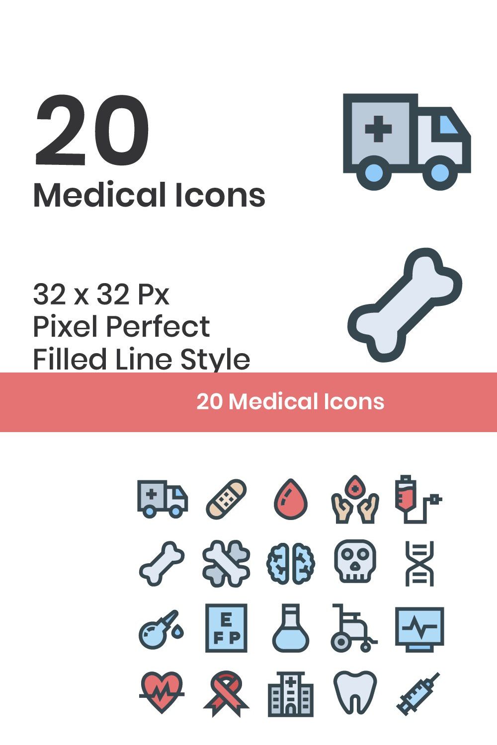 20 Medical - Filled Line pinterest preview image.