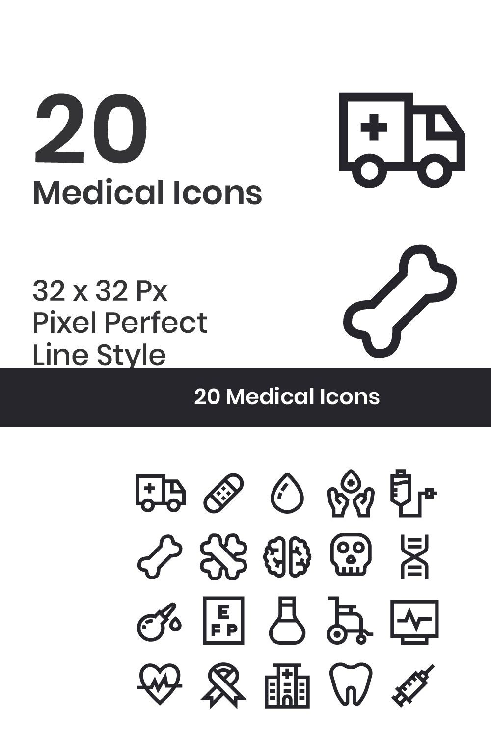 20 Medical - Line pinterest preview image.