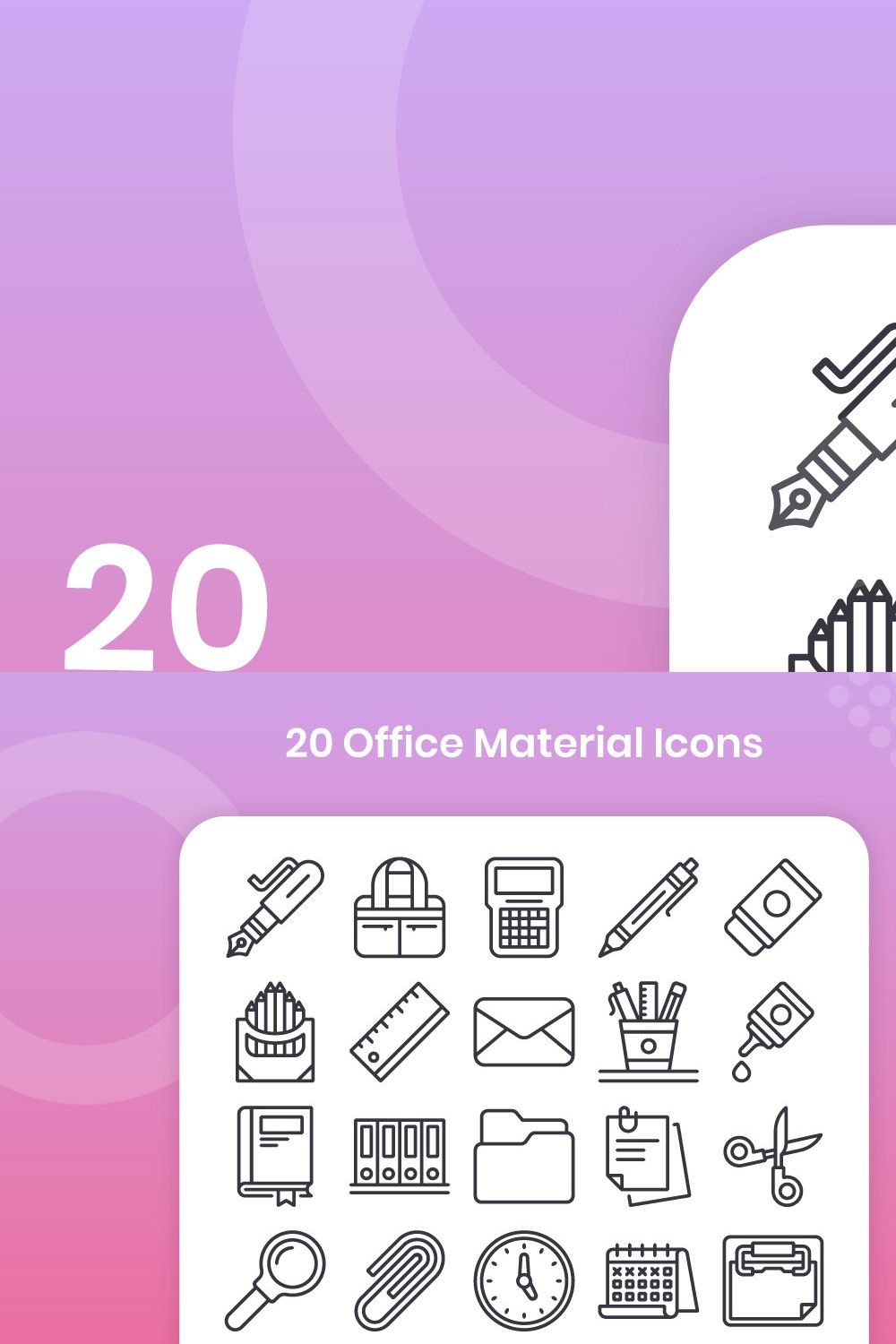 20 Office Material - Line pinterest preview image.