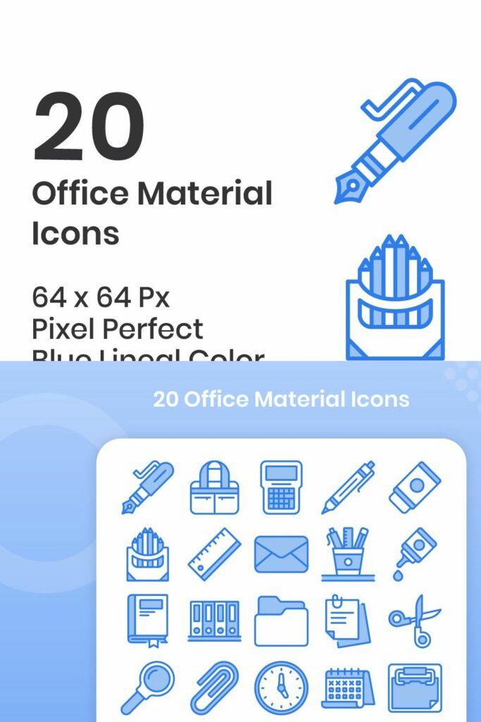 20 Office Material - Lineal Color – MasterBundles