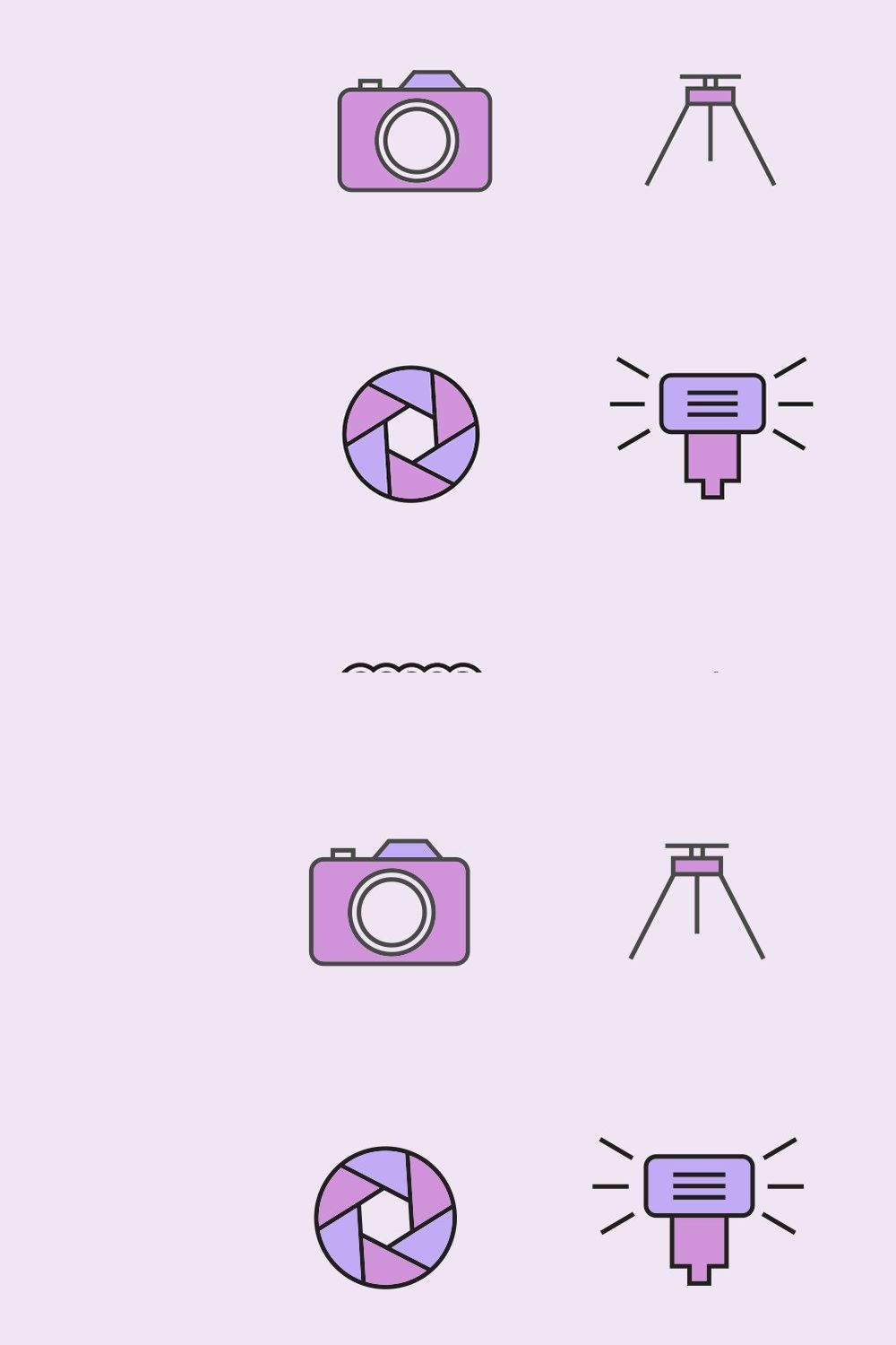 20 Photography Icons pinterest preview image.