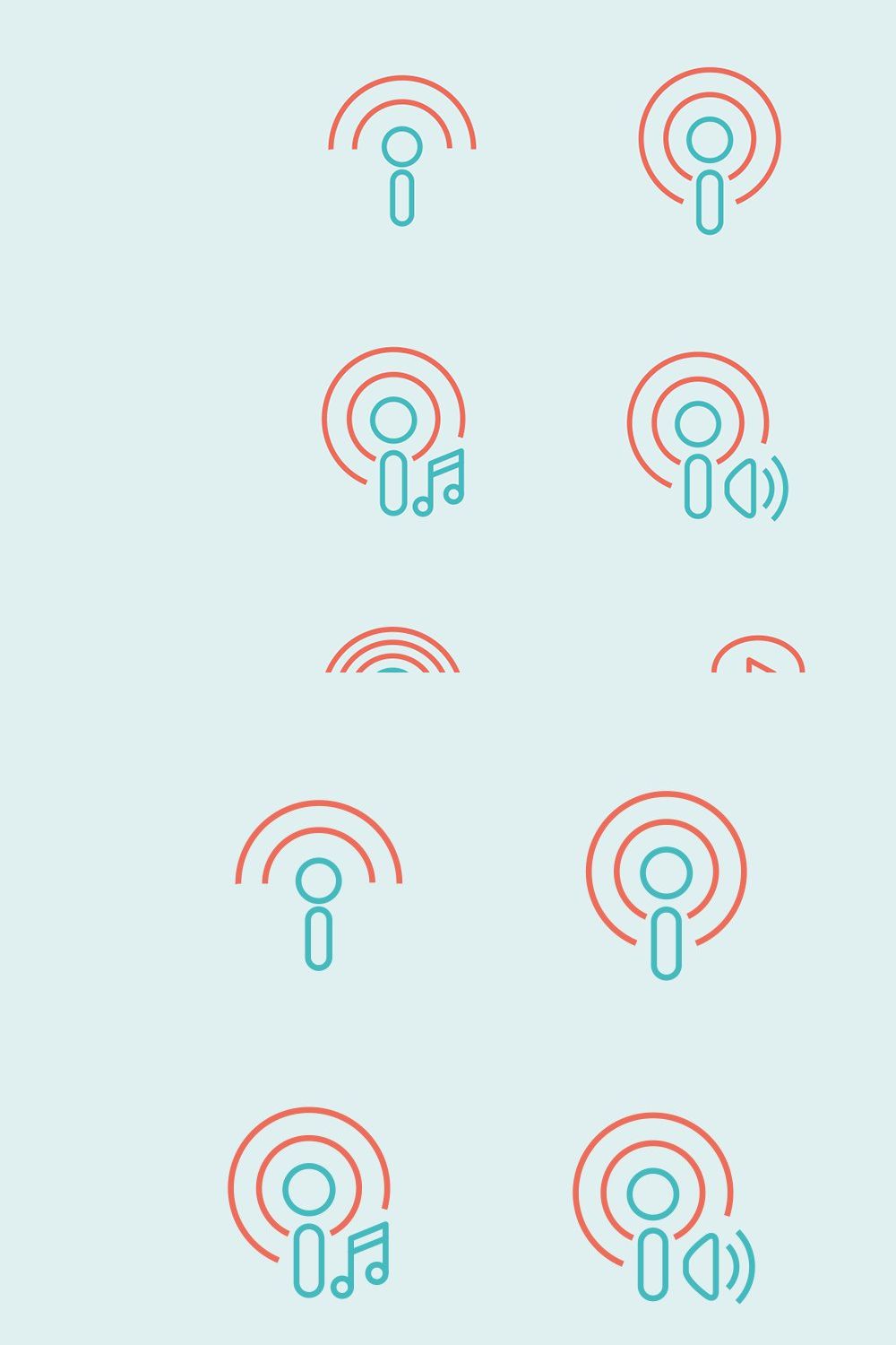 20 Podcast Icons pinterest preview image.