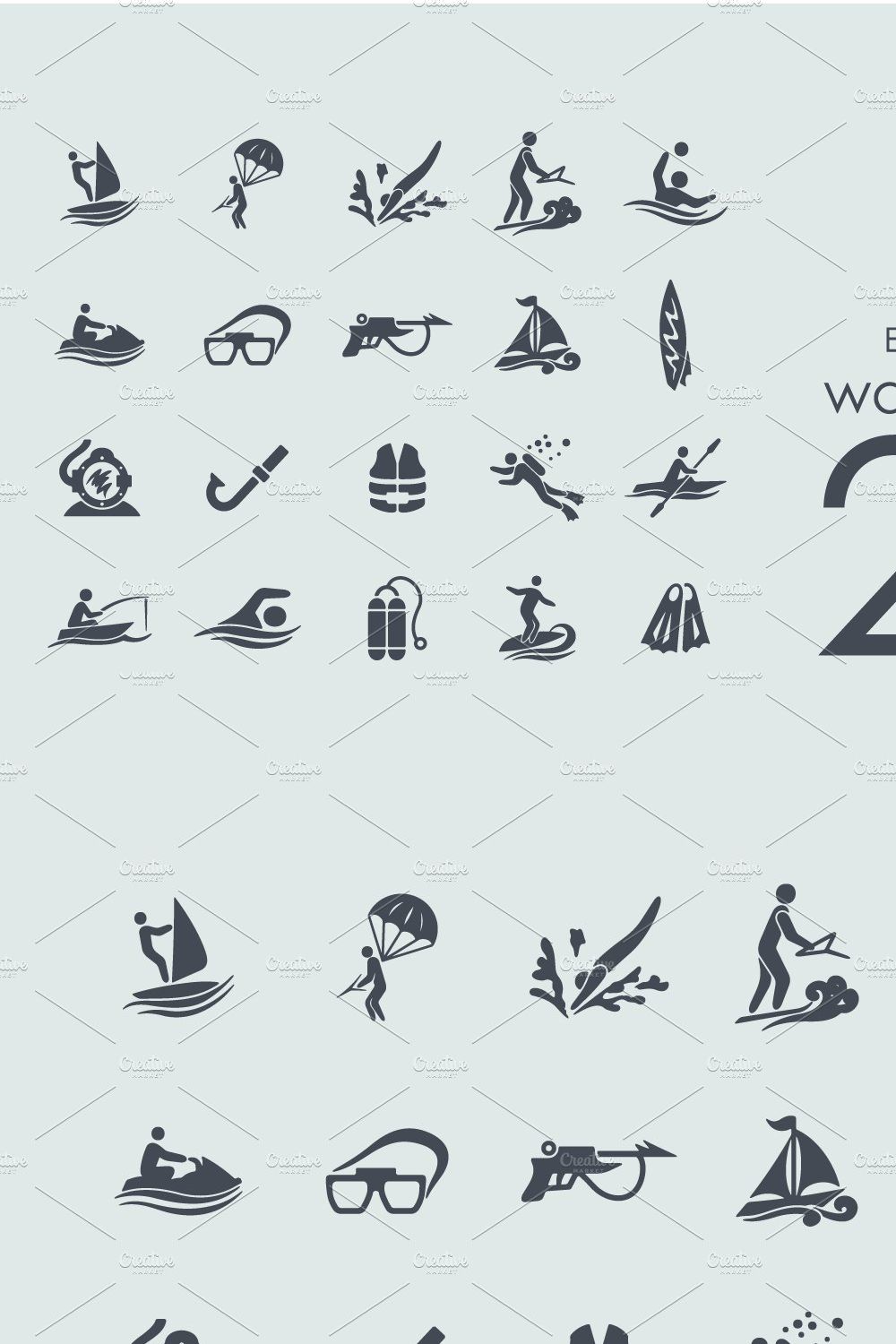 20 water sports icons pinterest preview image.