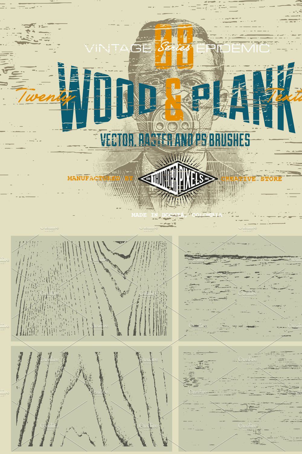 20 Wood & Plank Textures - VES08 pinterest preview image.