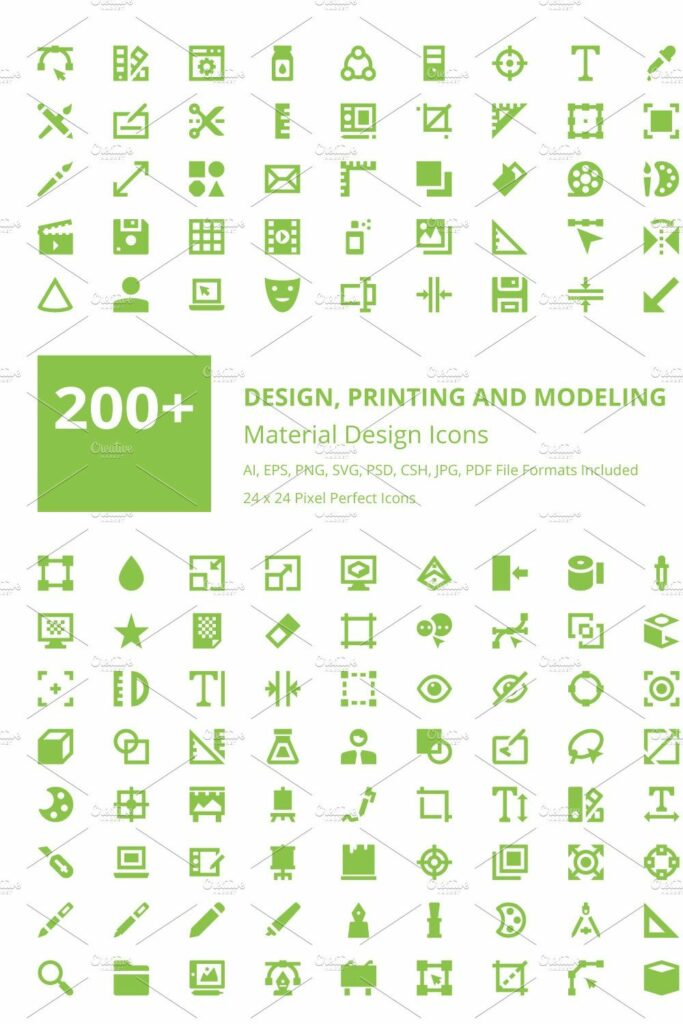 200+ Material Design Icons – MasterBundles