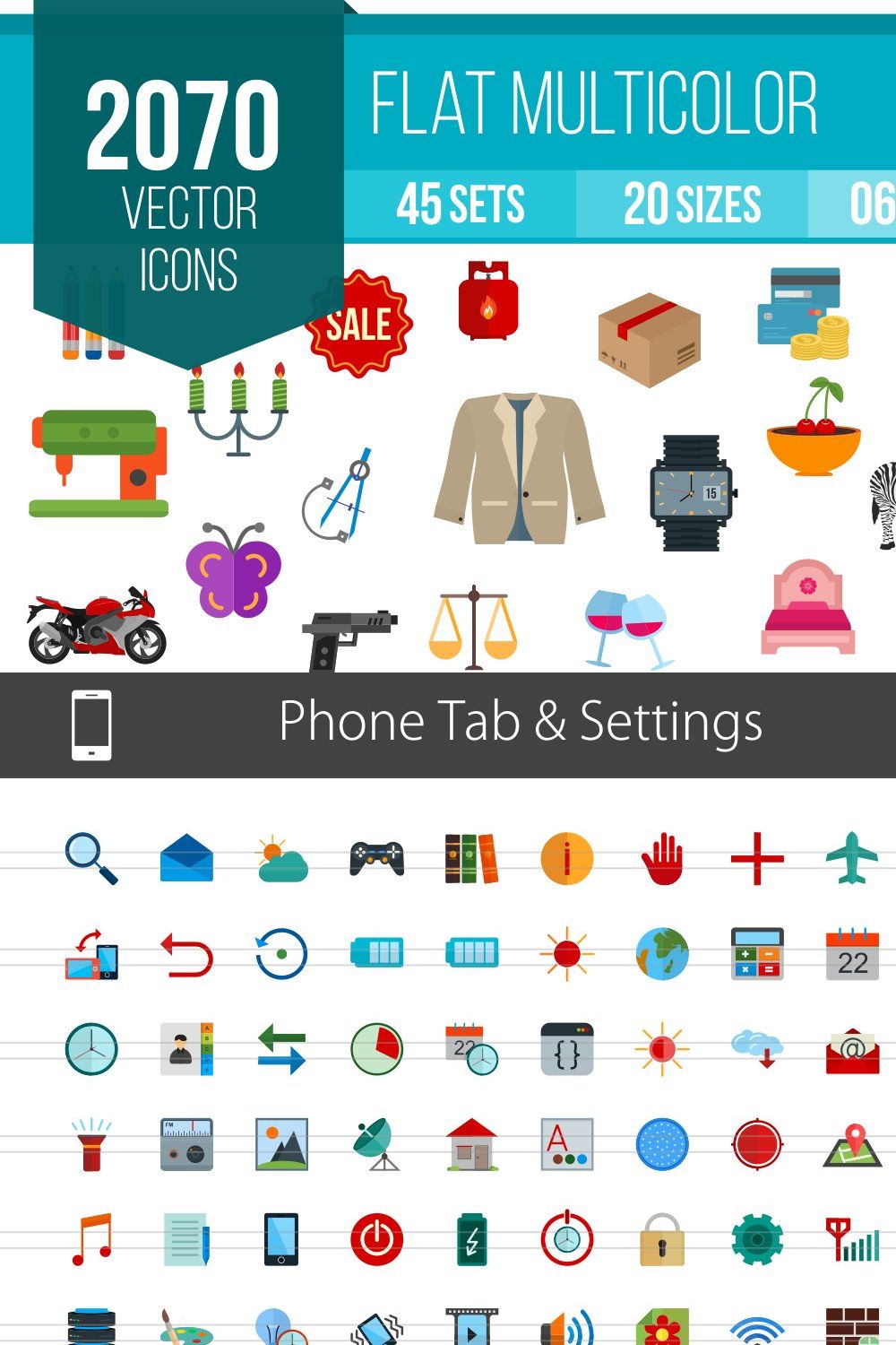 2070 Flat Multicolor Icons (V1) pinterest preview image.