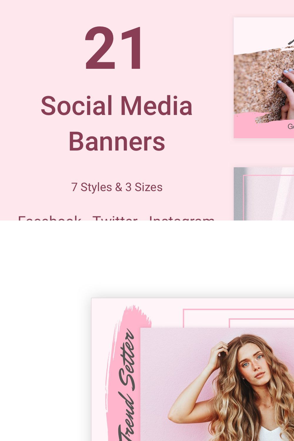 21 Social Media Banners Psd (V-6) pinterest preview image.