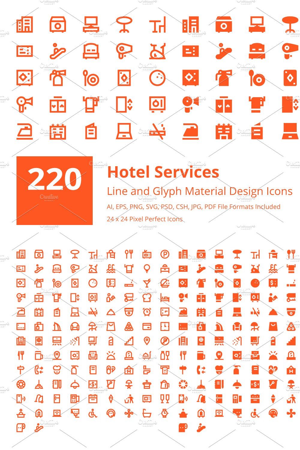 220 Hotel Services Material Icons pinterest preview image.