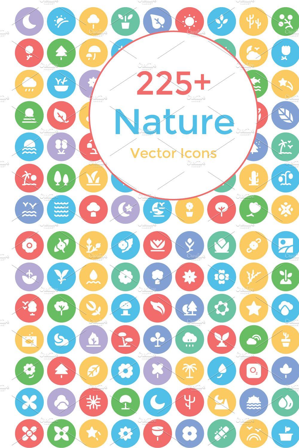 225+ Nature Vector Icons pinterest preview image.