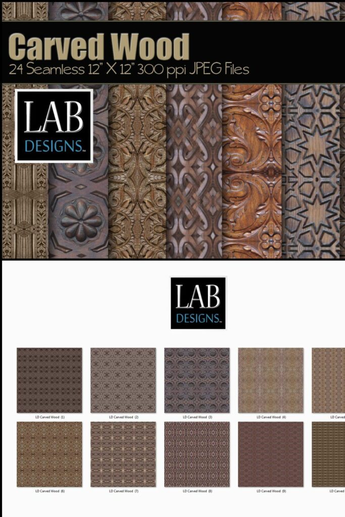 24 Seamless Carved Wood Textures – MasterBundles