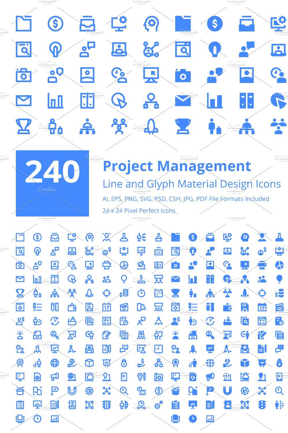 240 Project Management Material Icon pinterest preview image.