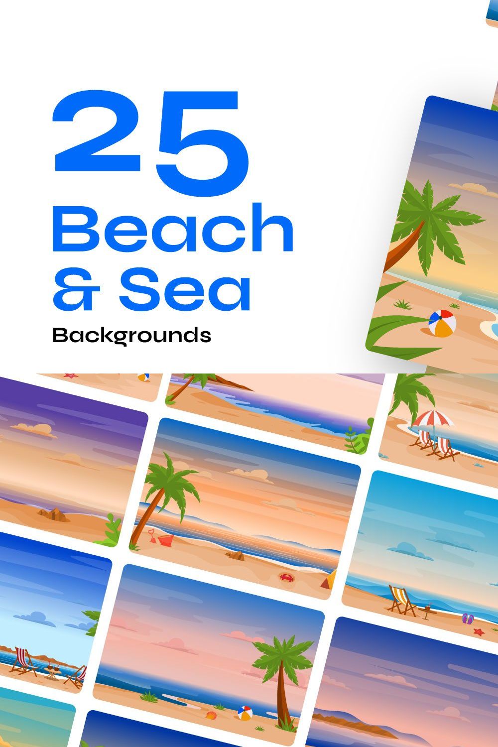 25 Sea and Beach Backgrounds pinterest preview image.