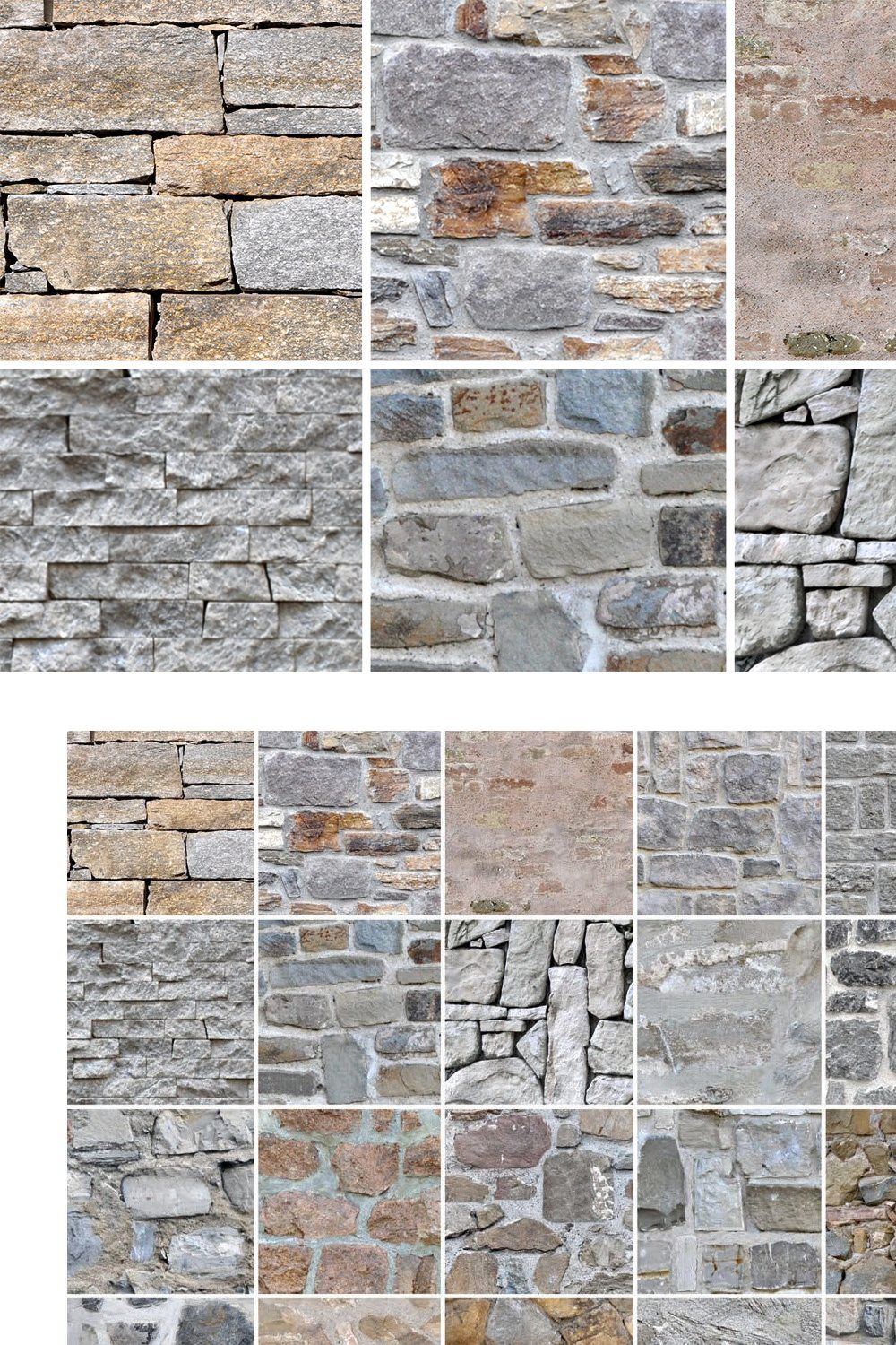 25 Seamless Stone Wall Textures pinterest preview image.