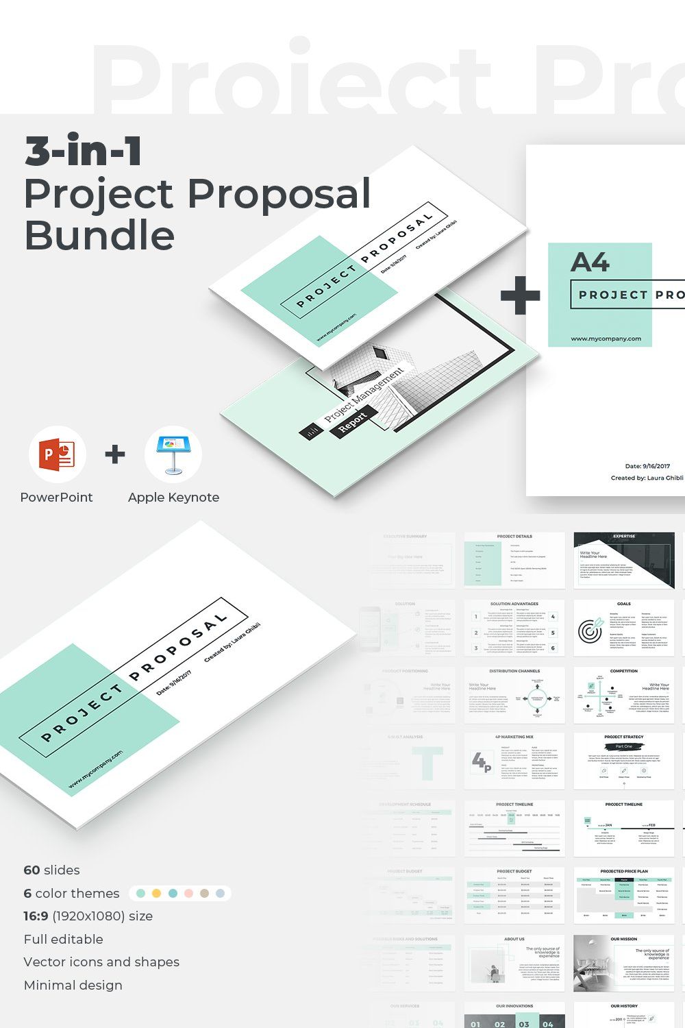 3 in 1 Project Proposal Bundle pinterest preview image.