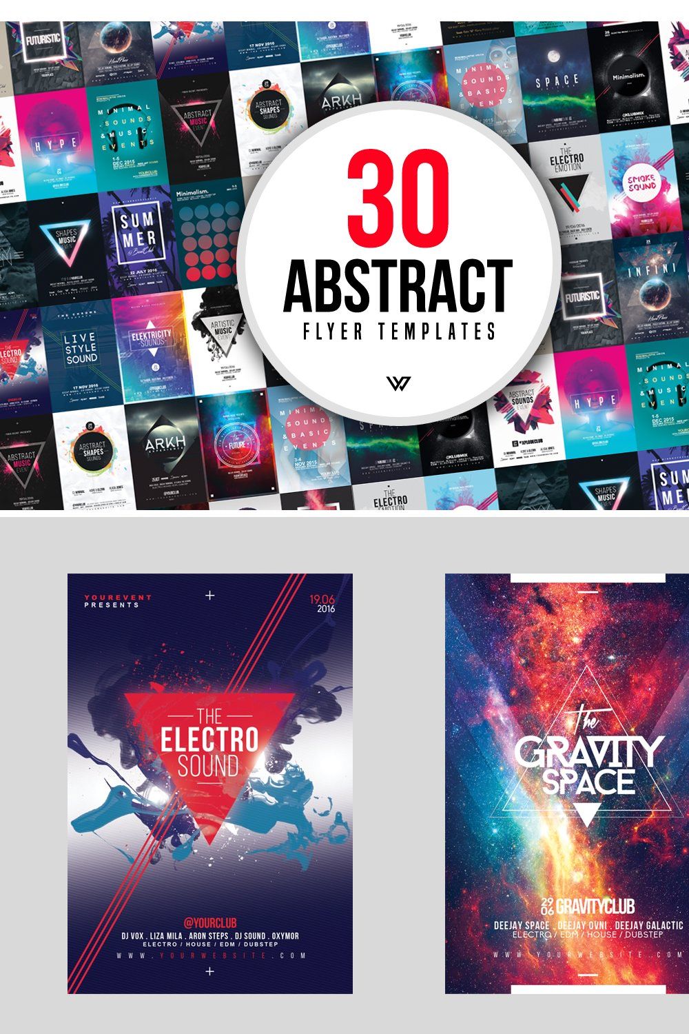 30 ABSTRACT Flyer Bundle pinterest preview image.