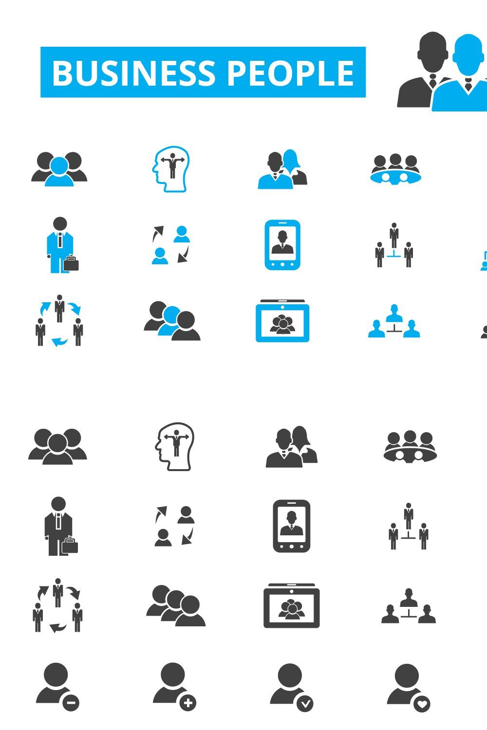 30 business people icons pinterest preview image.