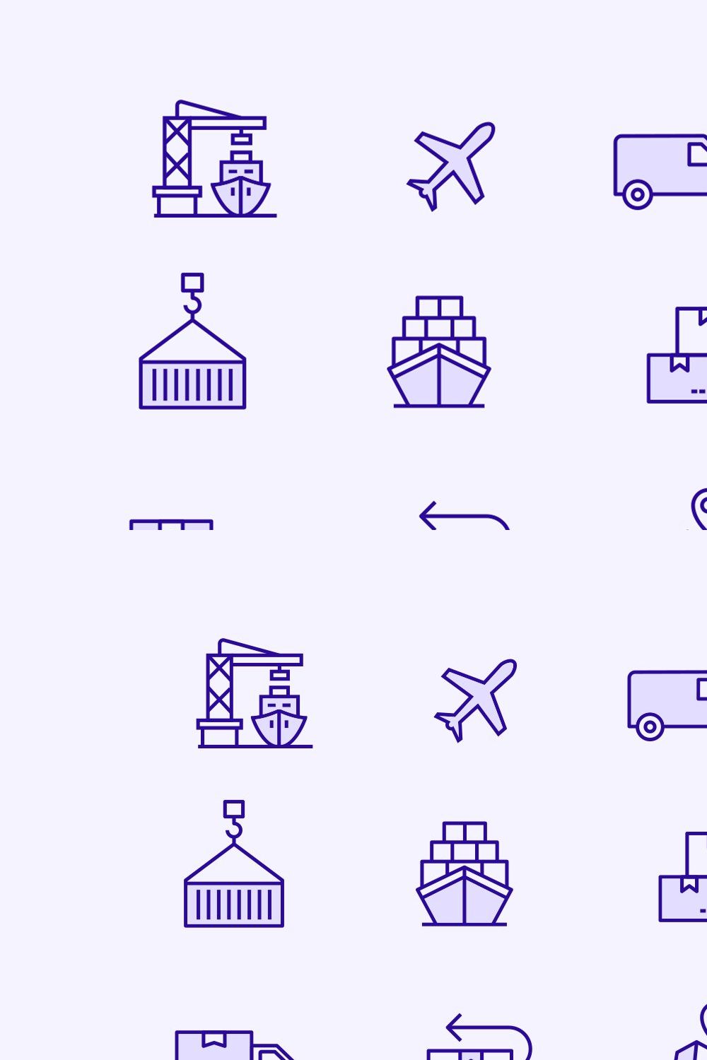 30 Cargo & Shipping Icons pinterest preview image.